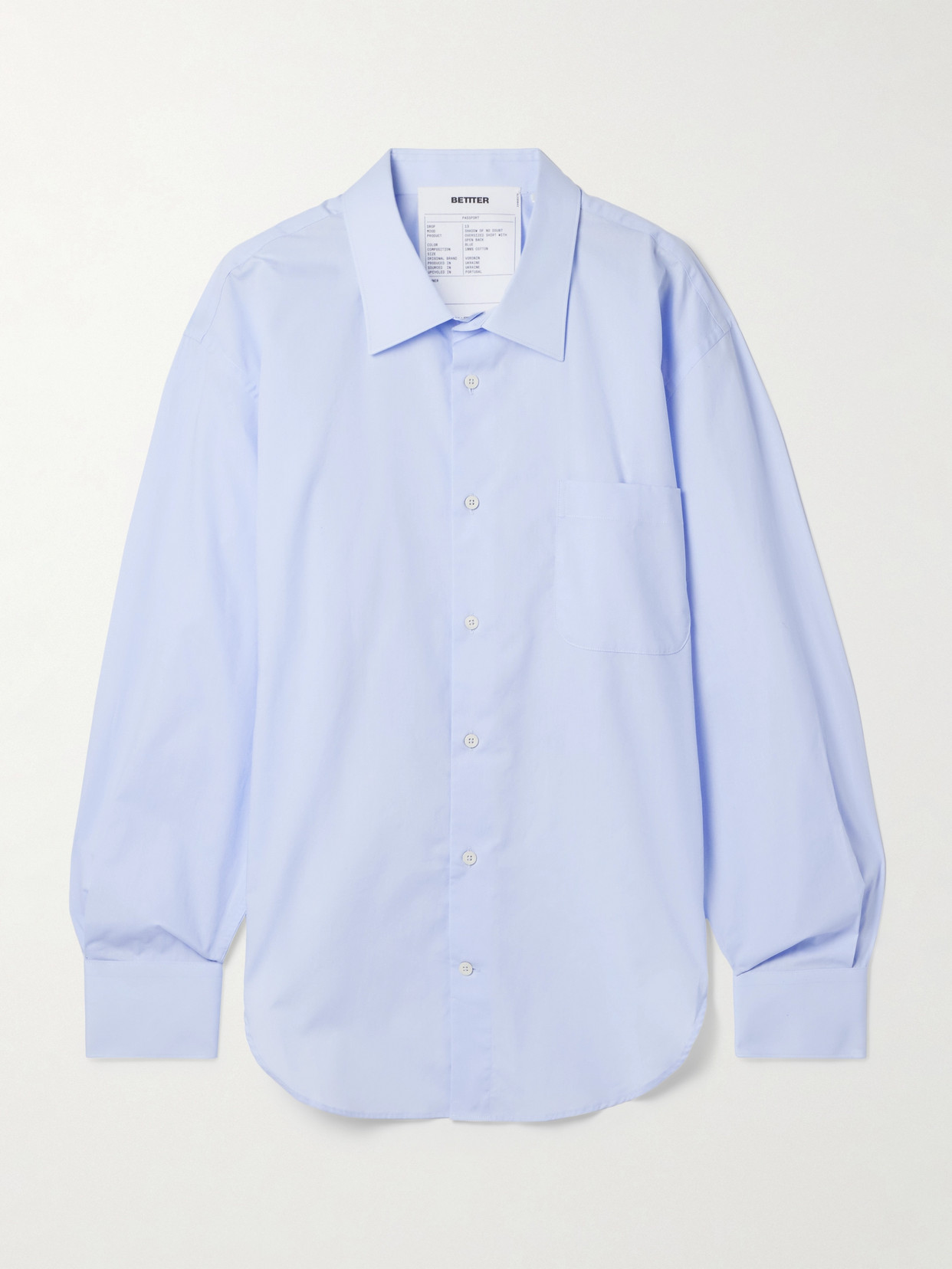 Bettter + Net Sustain Cotton-poplin Shirt In Blue