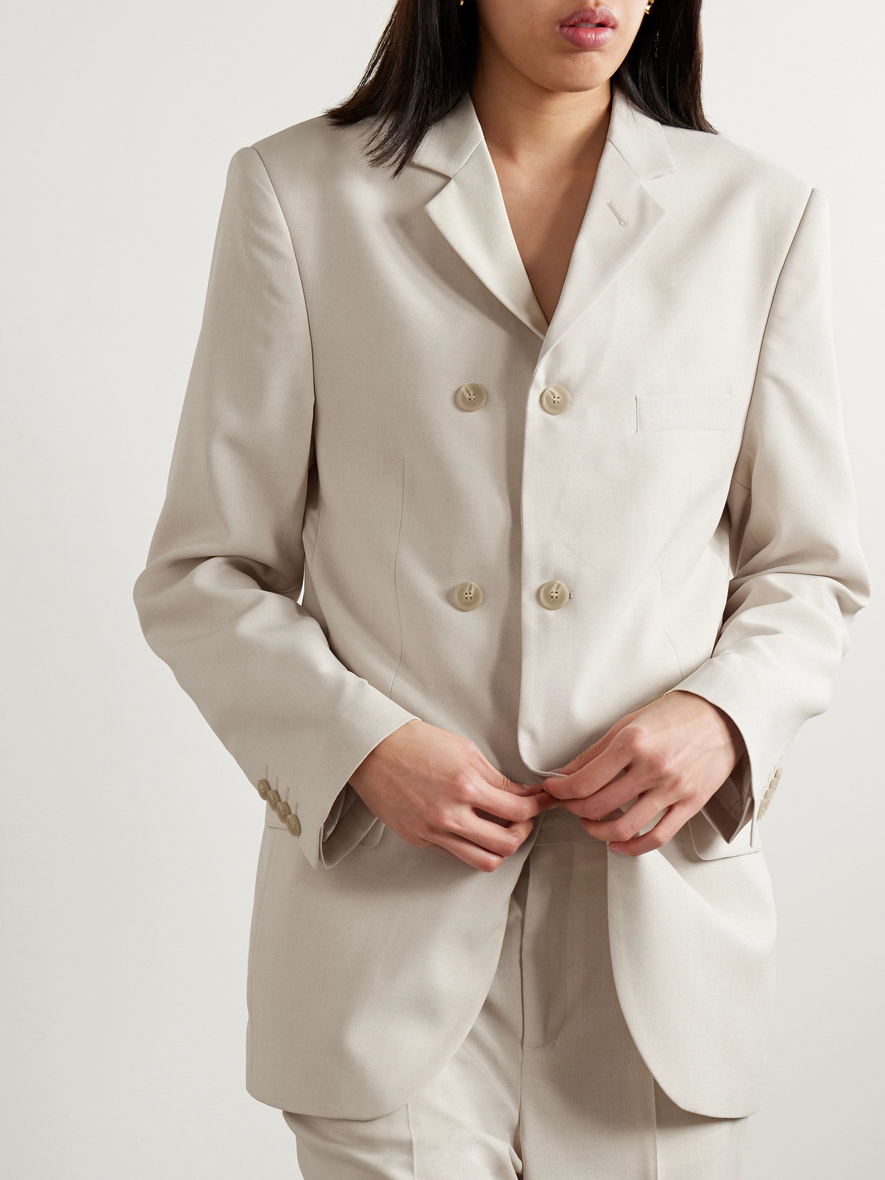 Shop Bettter + Net Sustain Wool-blend Cady Blazer In Neutrals