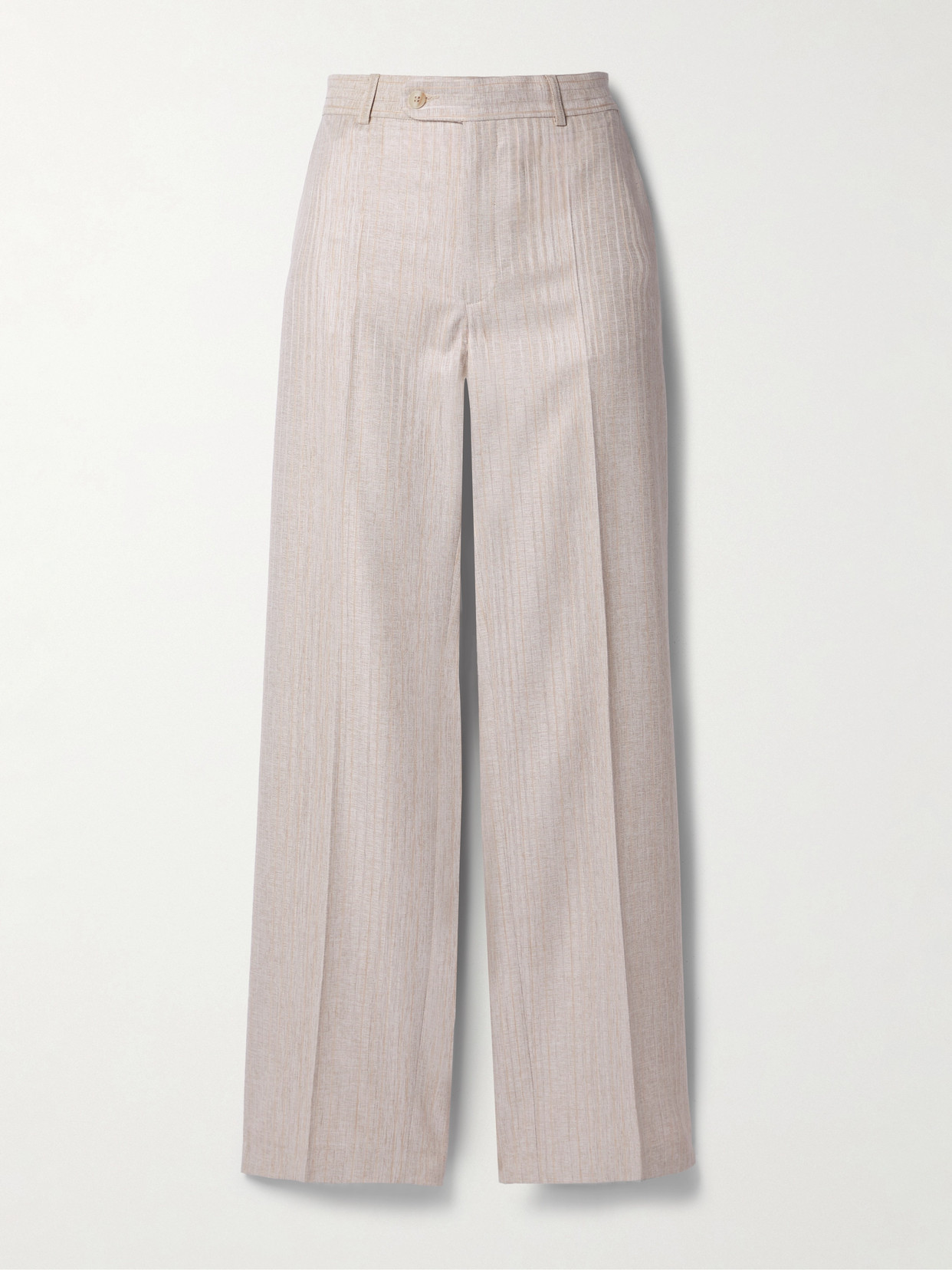 Bettter + Net Sustain Lorca Pinstriped Linen-blend Straight-leg Trousers In Neutrals