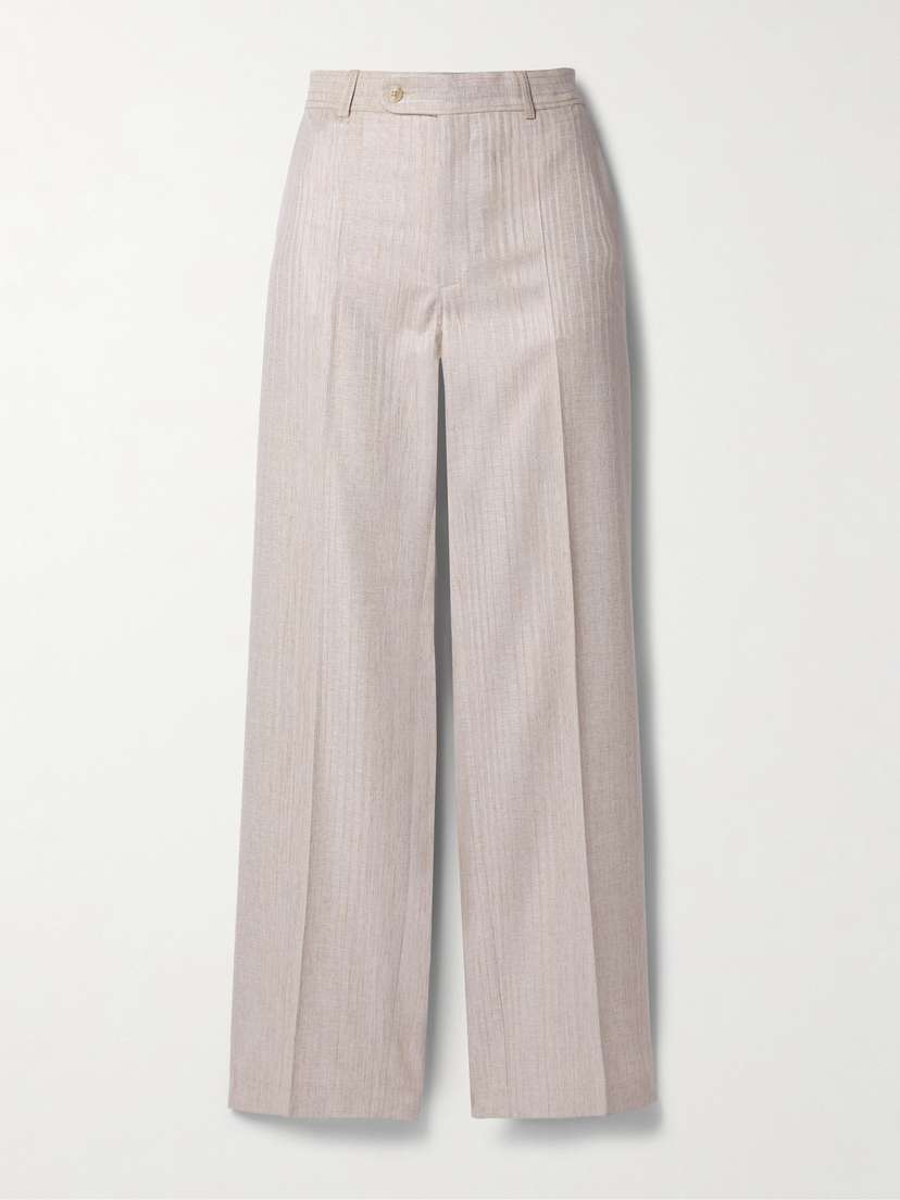 BETTTER + Net Sustain Lorca Pinstriped Linen-blend Straight-leg Pants