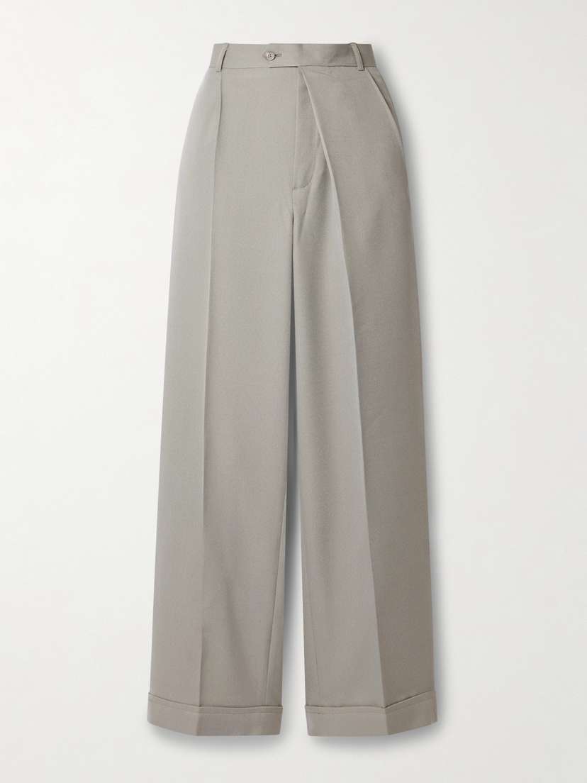BETTTER + Net Sustain Asymmetric Pleated Wool-blend Straight-leg Pants