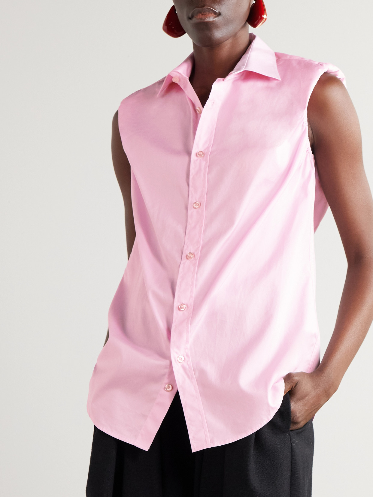 Shop Bettter + Net Sustain Cotton-poplin Shirt In Pink