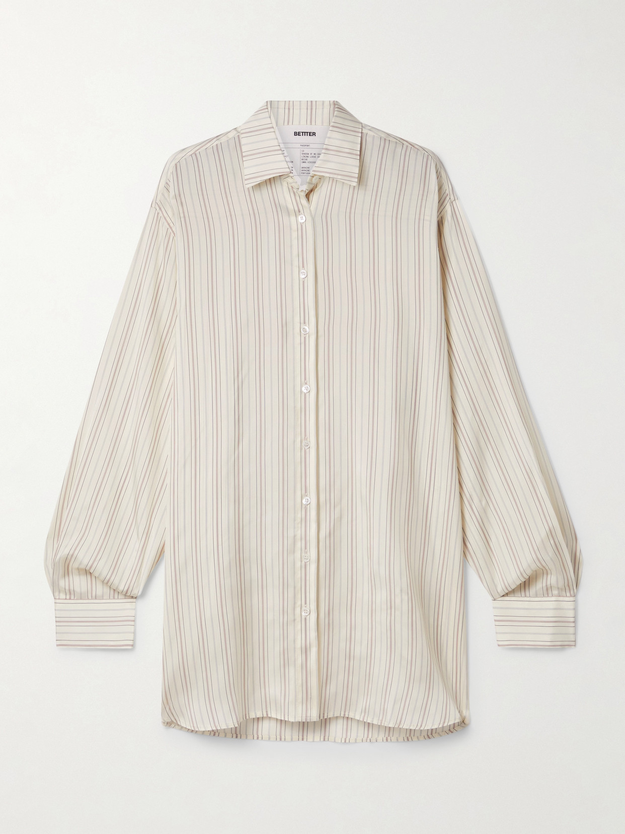 BETTTER - + Net Sustain Oversized Striped Woven Shirt - Neutrals