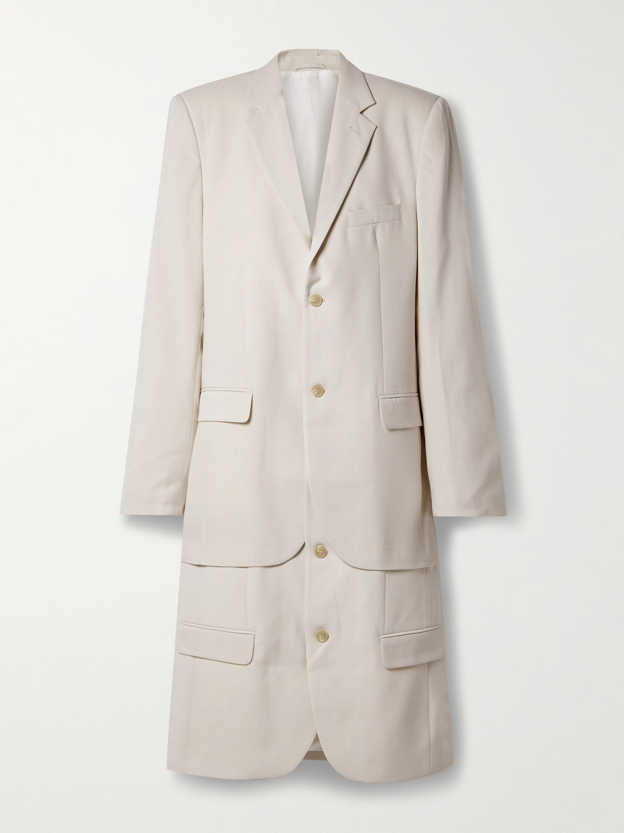 Bettter + Net Sustain Summer Layered Wool-blend Cady Coat In Neutrals