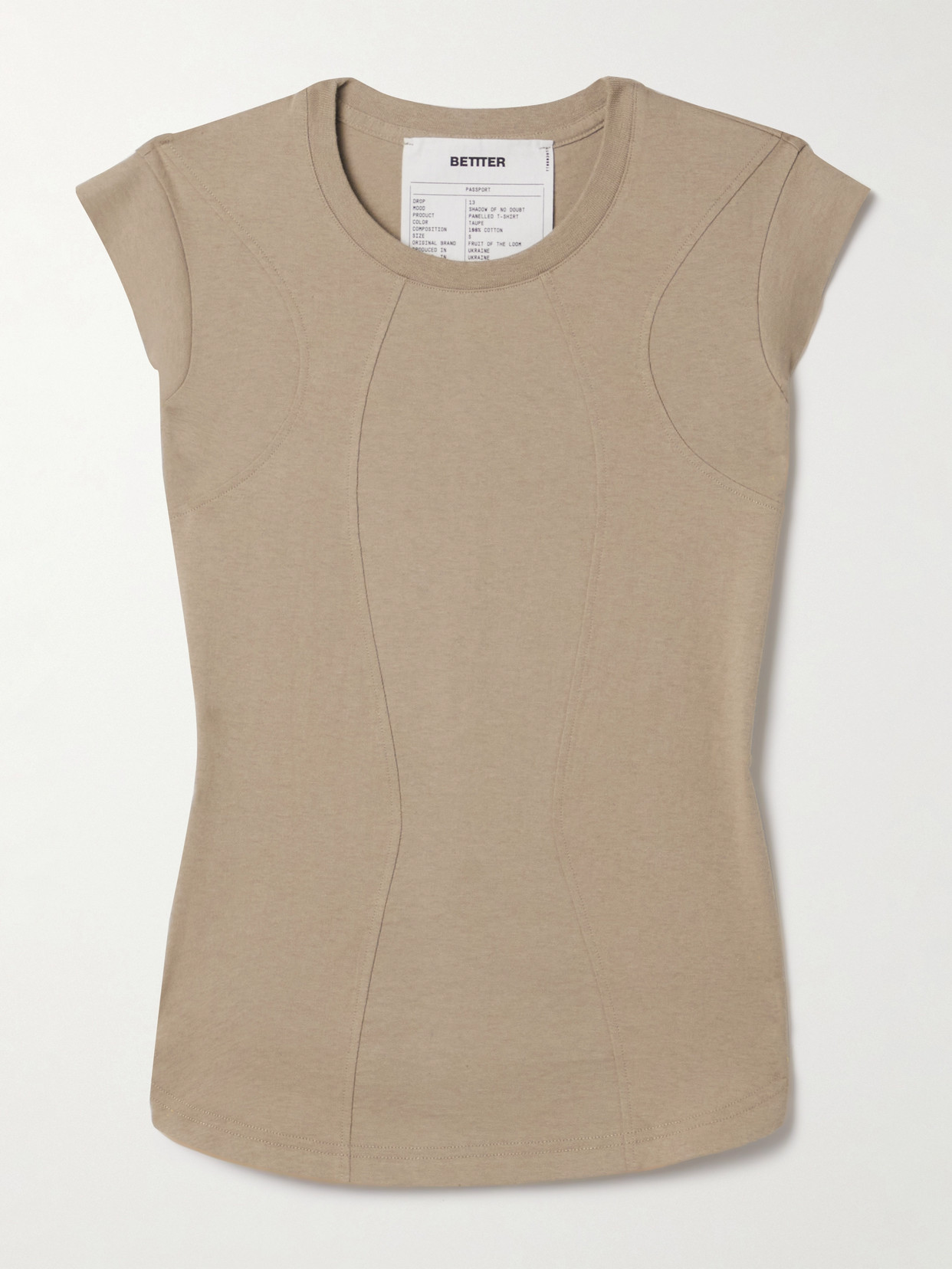 BETTTER - + Net Sustain Paneled Cotton-jersey T-shirt - Brown