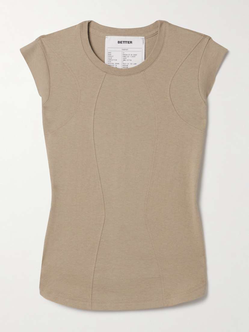 BETTTER + Net Sustain Paneled Cotton-jersey T-shirt