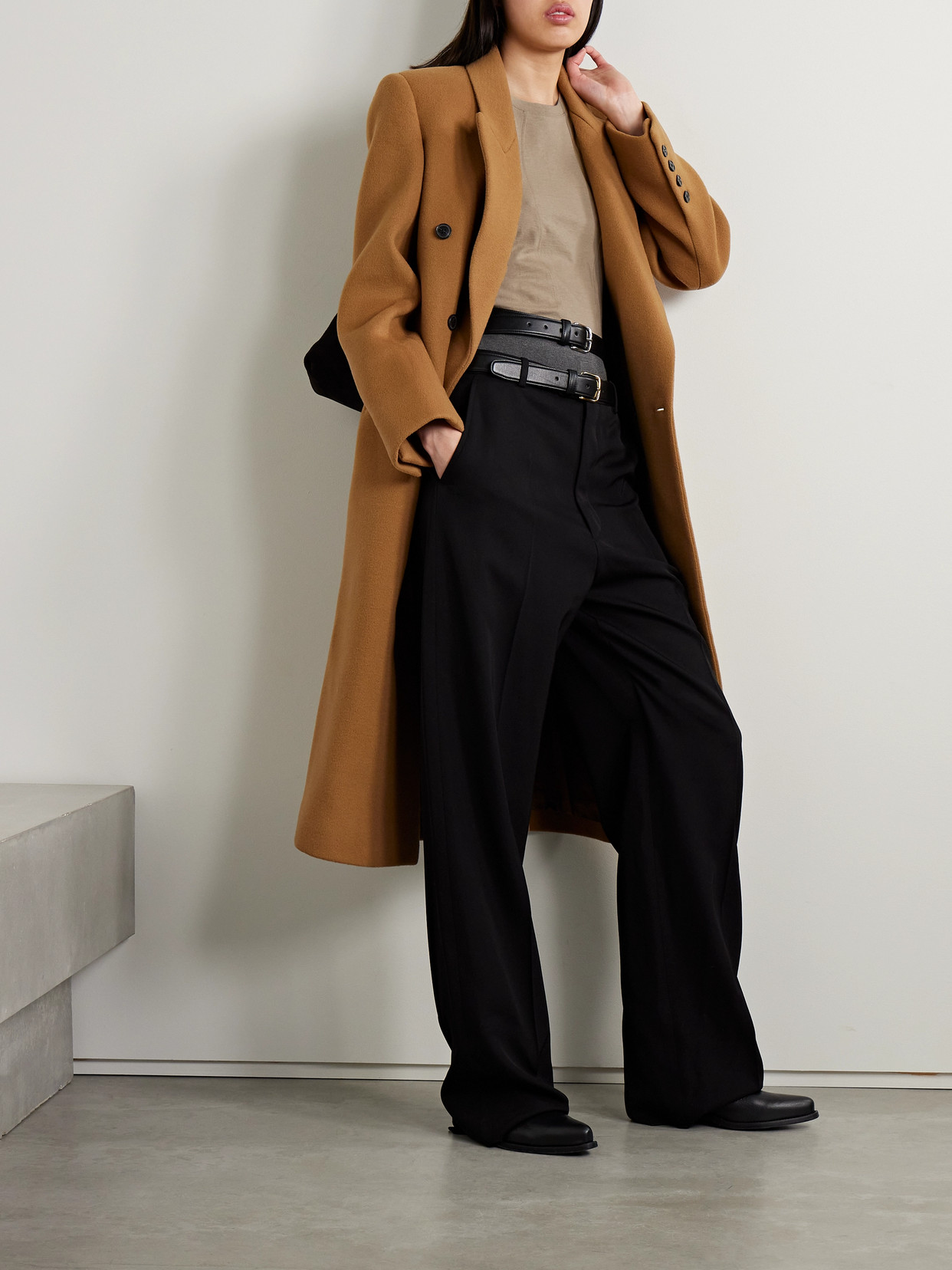 Bettter + Net Sustain Paneled Cotton-jersey T-shirt In Brown