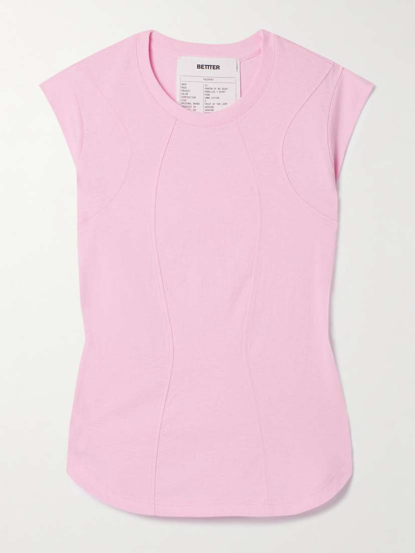 BETTTER + Net Sustain Paneled Cotton-jersey T-shirt