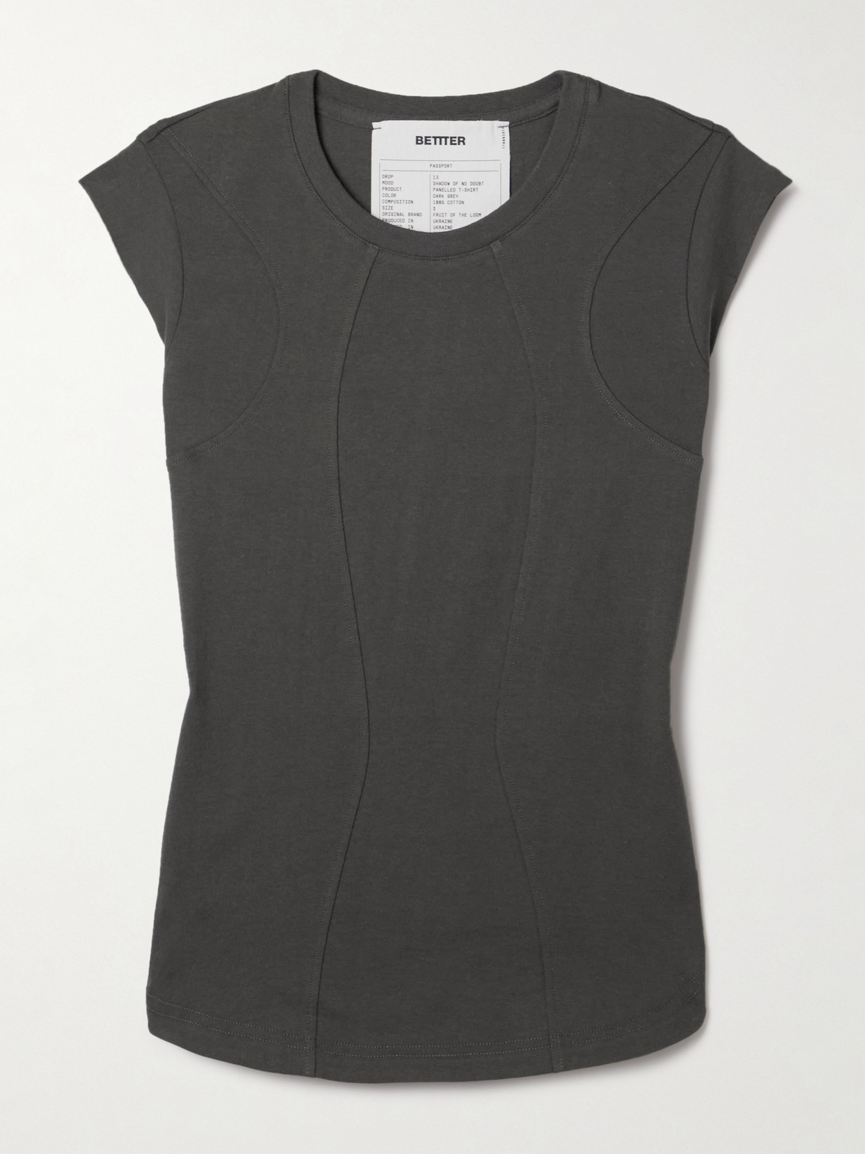 Bettter + Net Sustain Paneled Cotton-jersey T-shirt In Gray