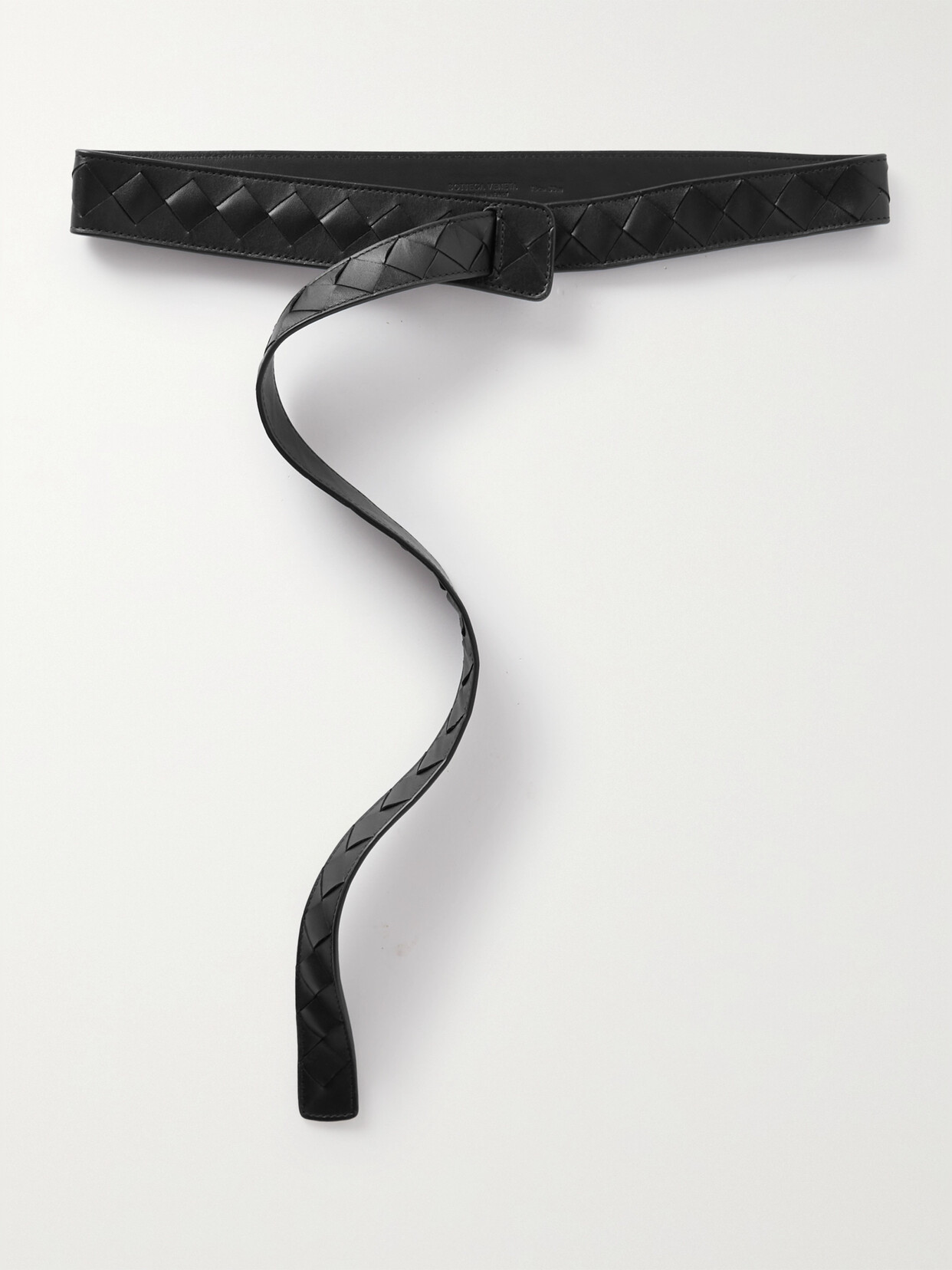 Bottega Veneta Intrecciato Leather Belt - Black