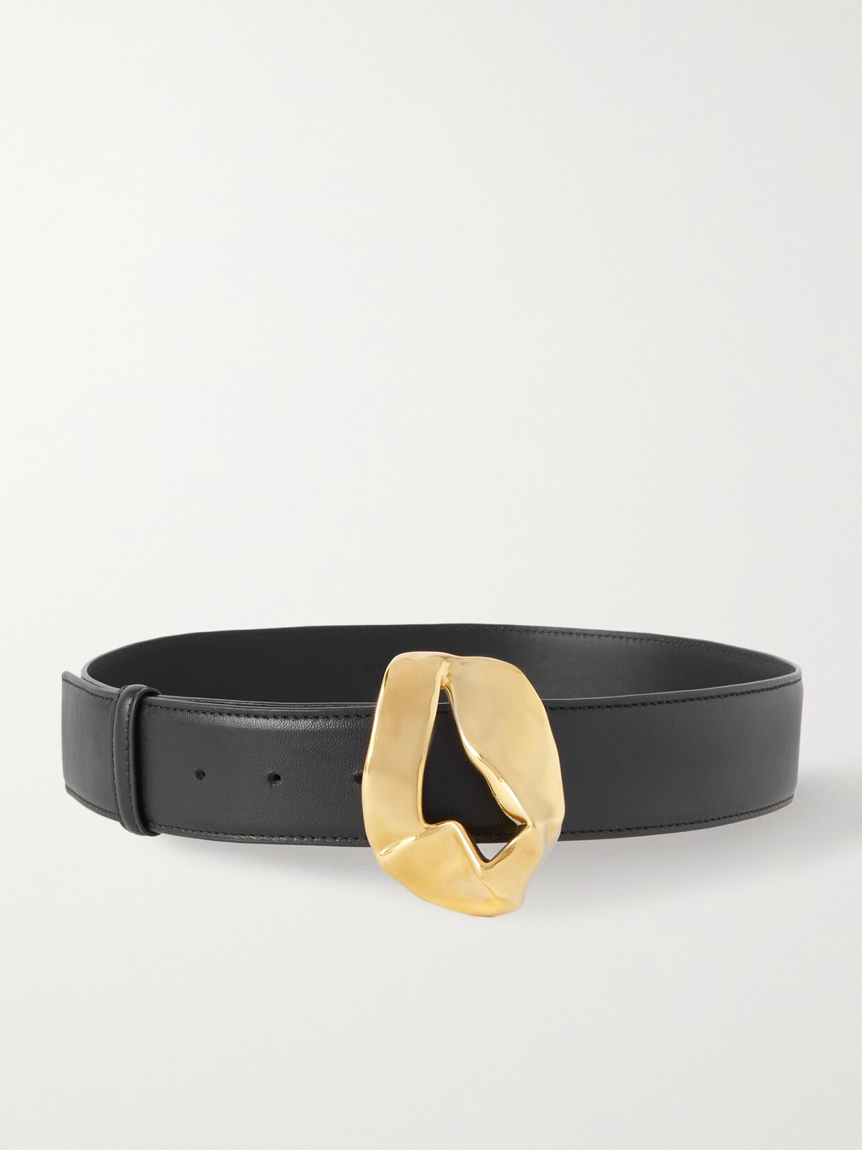 Bottega Veneta Embellished Leather Belt In Black