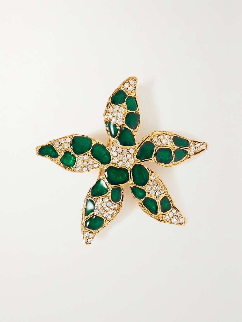 Oscar de la Renta Starfish -tone Crystal Brooch - One size