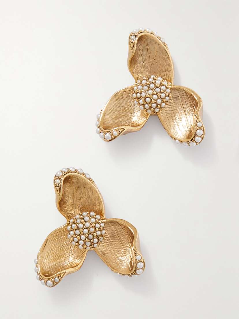 Oscar de la Renta -tone Faux Pearl Earrings