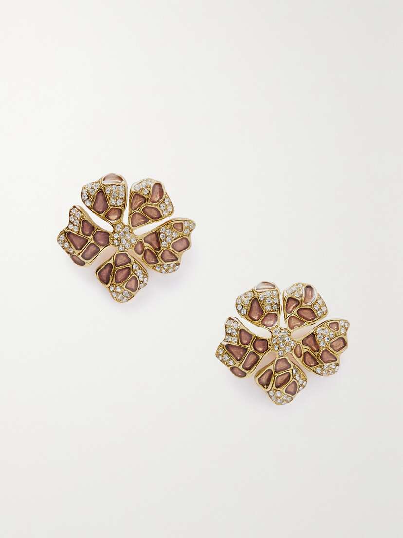 Oscar de la Renta tone Crystal Earrings
