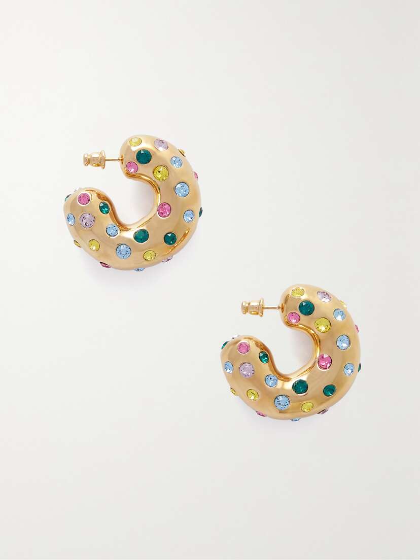 Oscar de la Renta tone Crystal Embellished Earrings