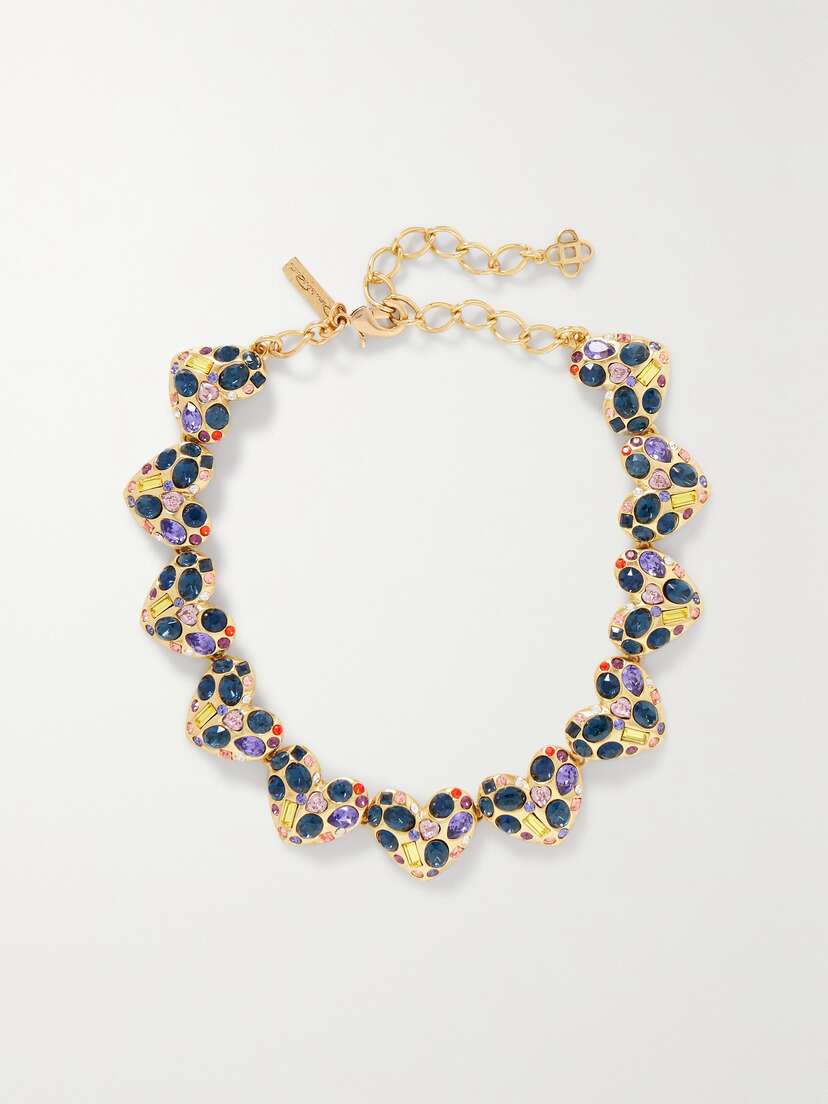Oscar de la Renta Gold-tone Crystal Necklace
