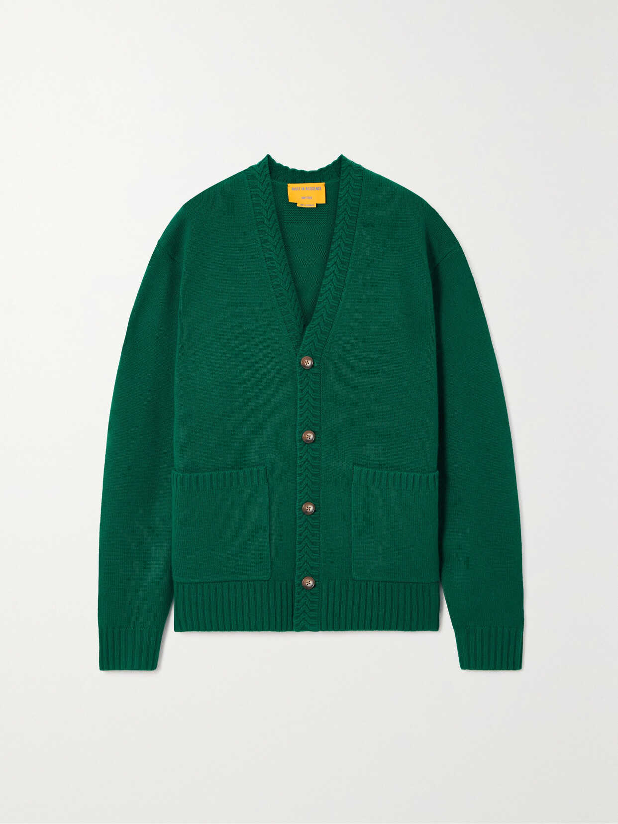 Guest In Residence Green Y-neck Cardigan