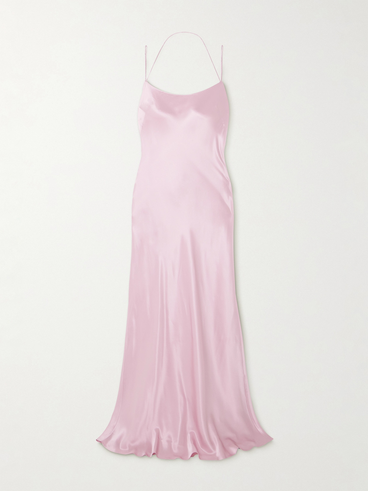 MICHAEL LO SORDO FLOSS OPEN-BACK SILK-SATIN MAXI DRESS