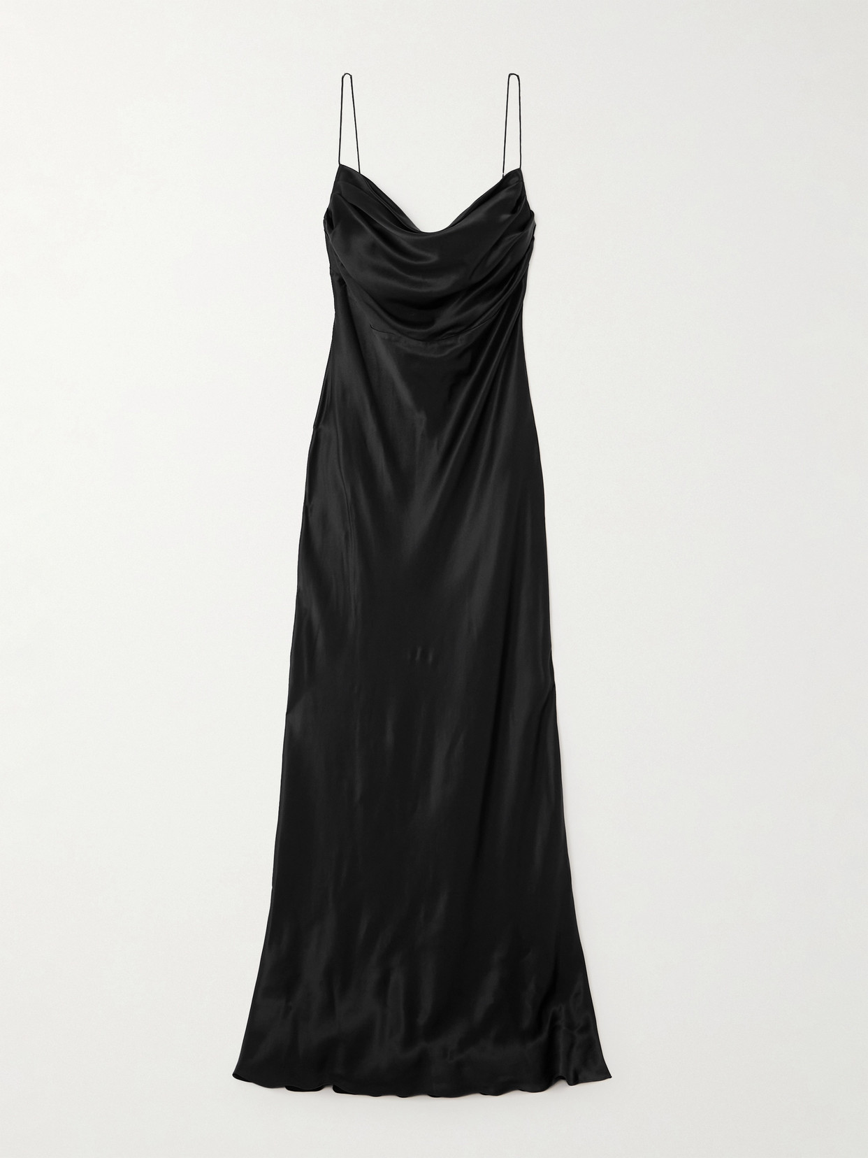 Michael Lo Sordo Charlie Crystal-embellished Silk-satin Gown In Black