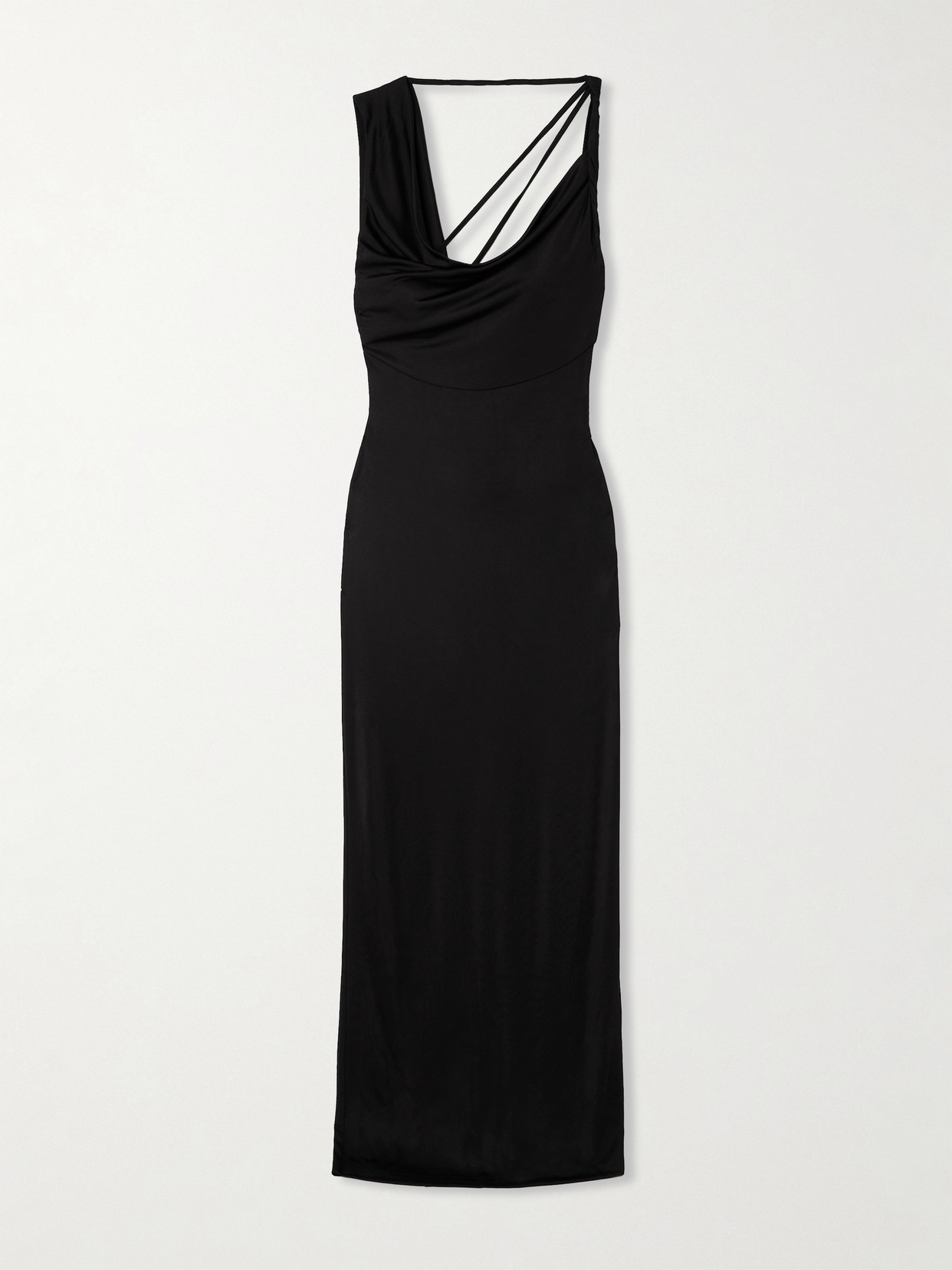 Michael Lo Sordo Twisted Draped Jersey Gown In Black