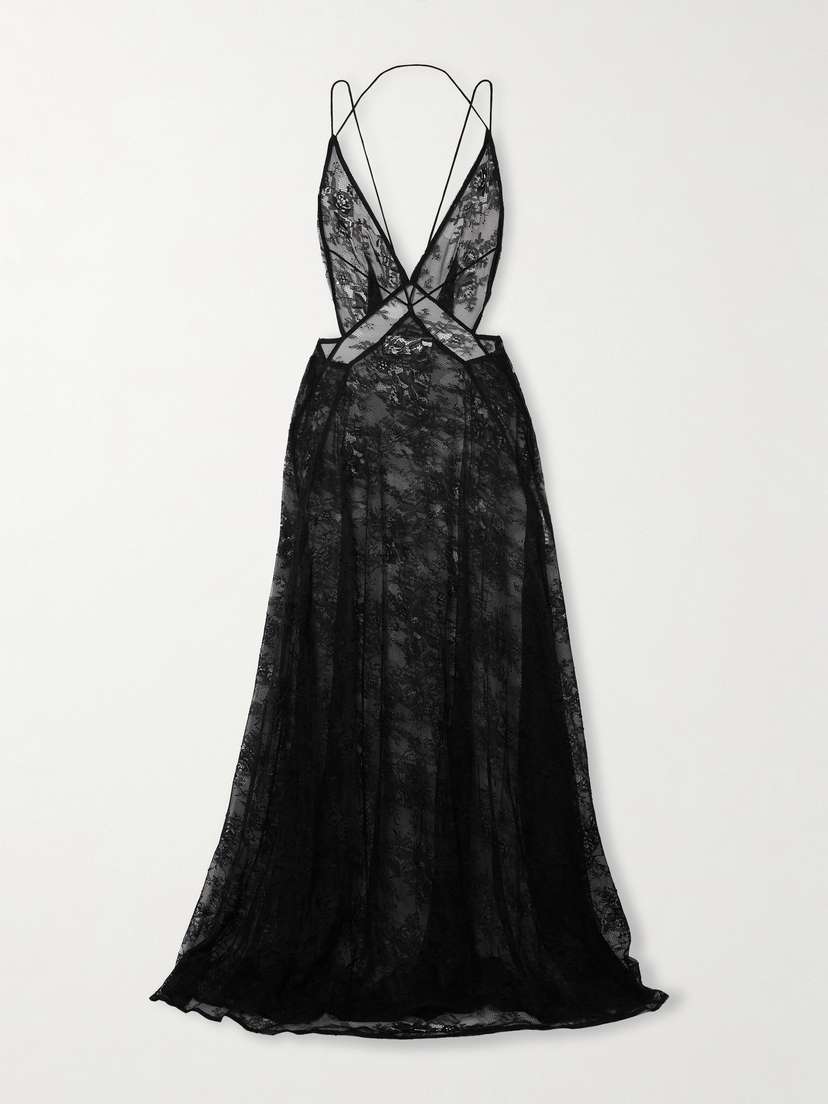 Michael Lo Sordo Tash Open-back Lace Maxi Dress - UK 12