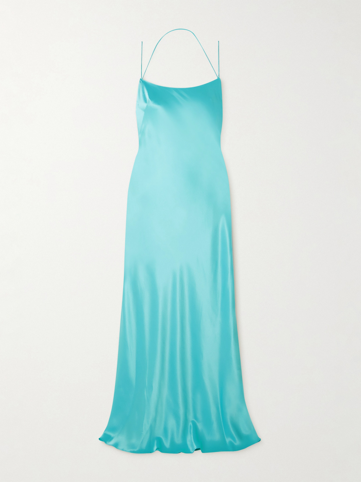 Michael Lo Sordo Floss Open-back Silk-satin Maxi Dress In Blue