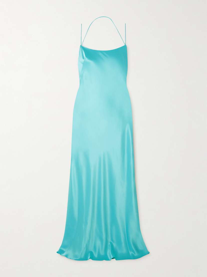 Michael Lo Sordo Floss Open-back Silk-satin Maxi Dress - UK 14