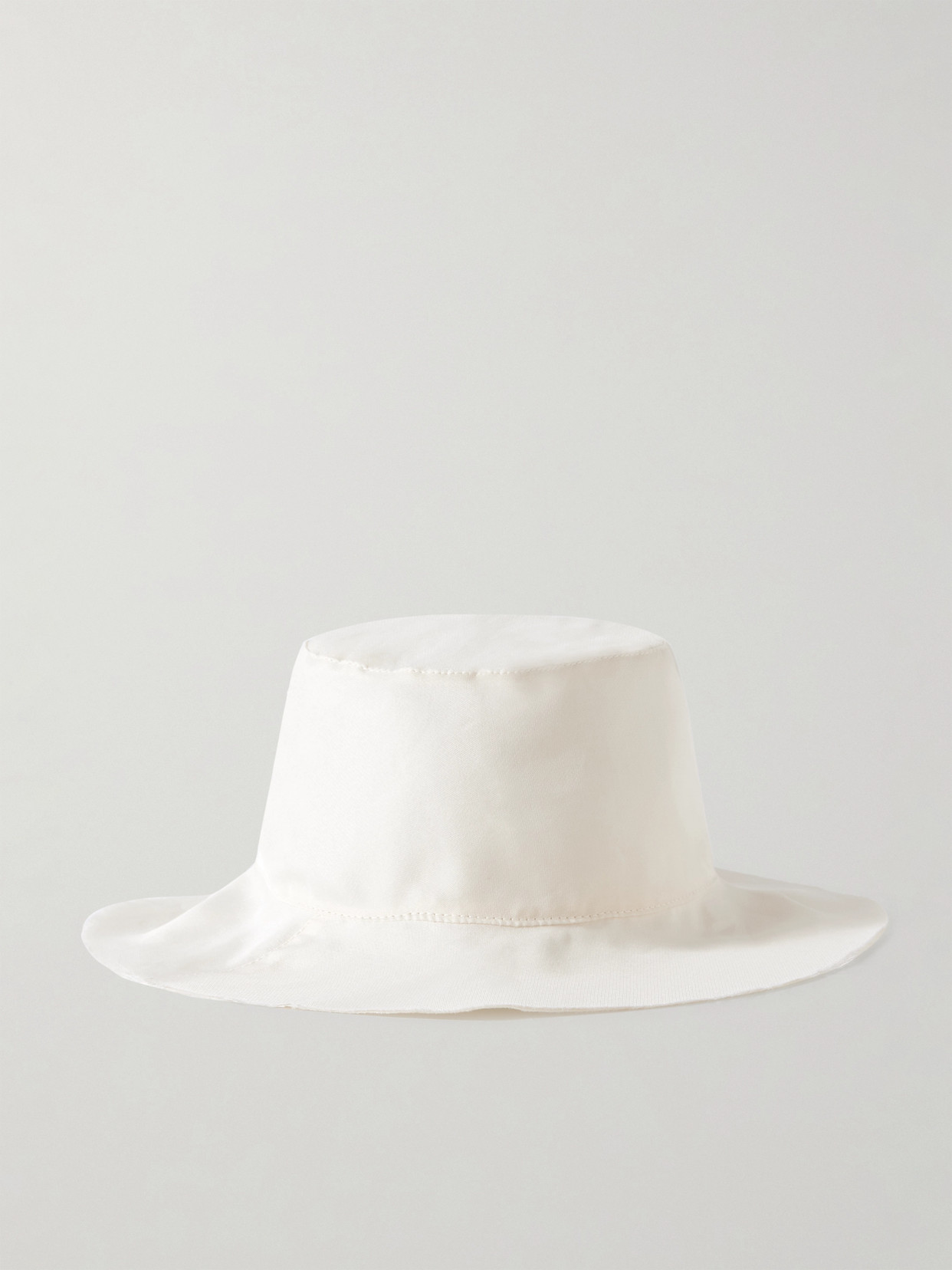 The Row Sofia Frayed Silk-organza Bucket Hat In Ivory