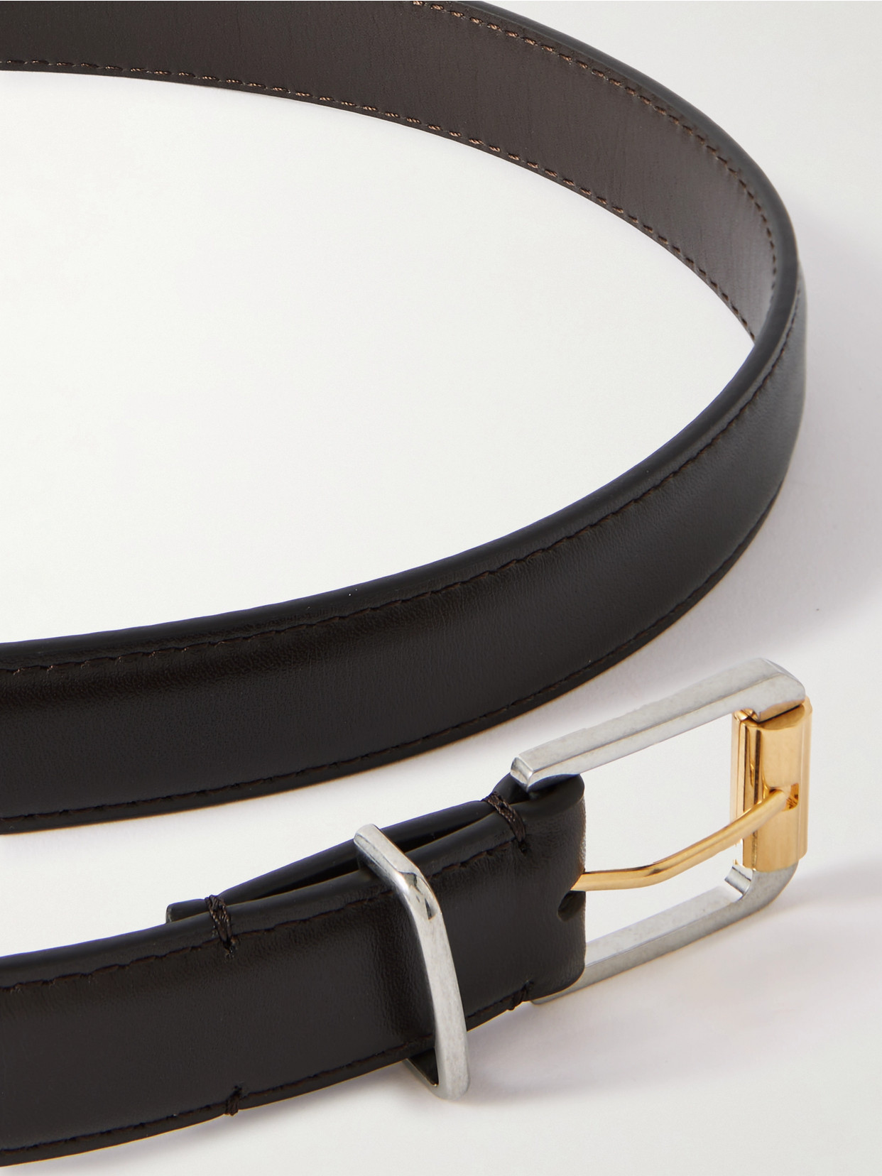 The Row Leather Belt In Brown