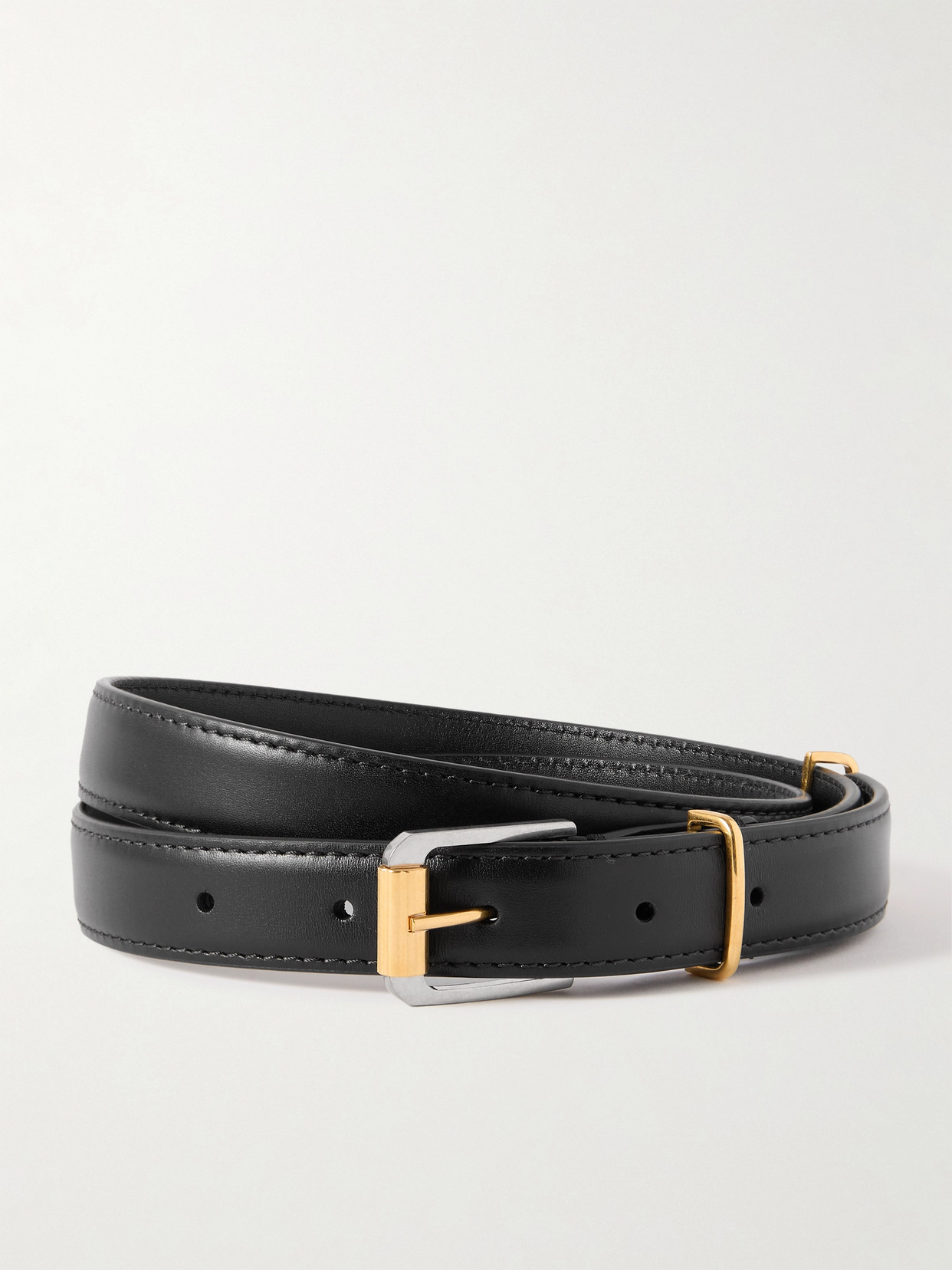 The Row Leather Belt In Black