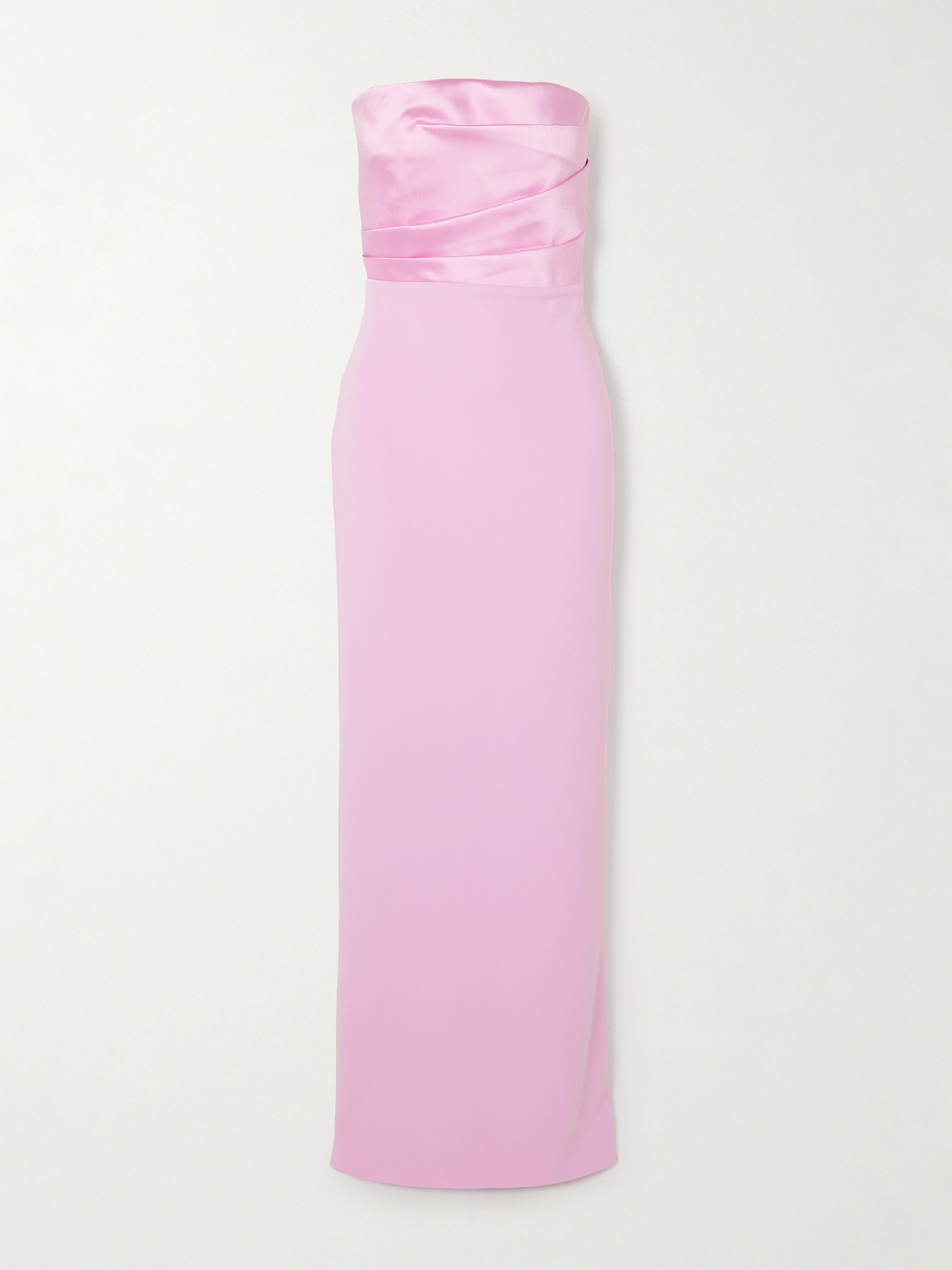 Shop Solace London Afra Strapless Crepe And Satin-twill Gown In Pink