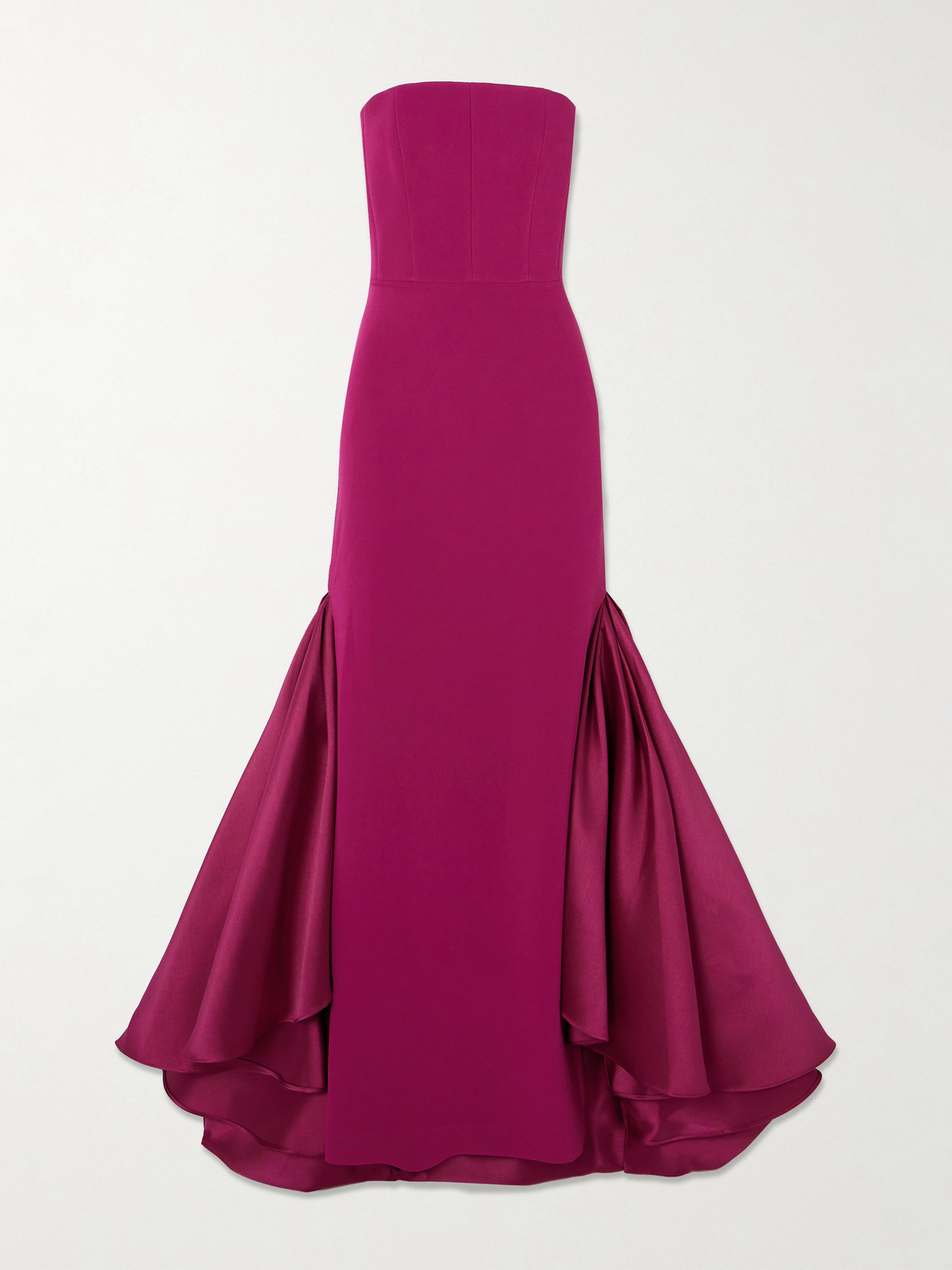 Solace London Jodi Strapless Crepe And Satin-twill Gown In Pink