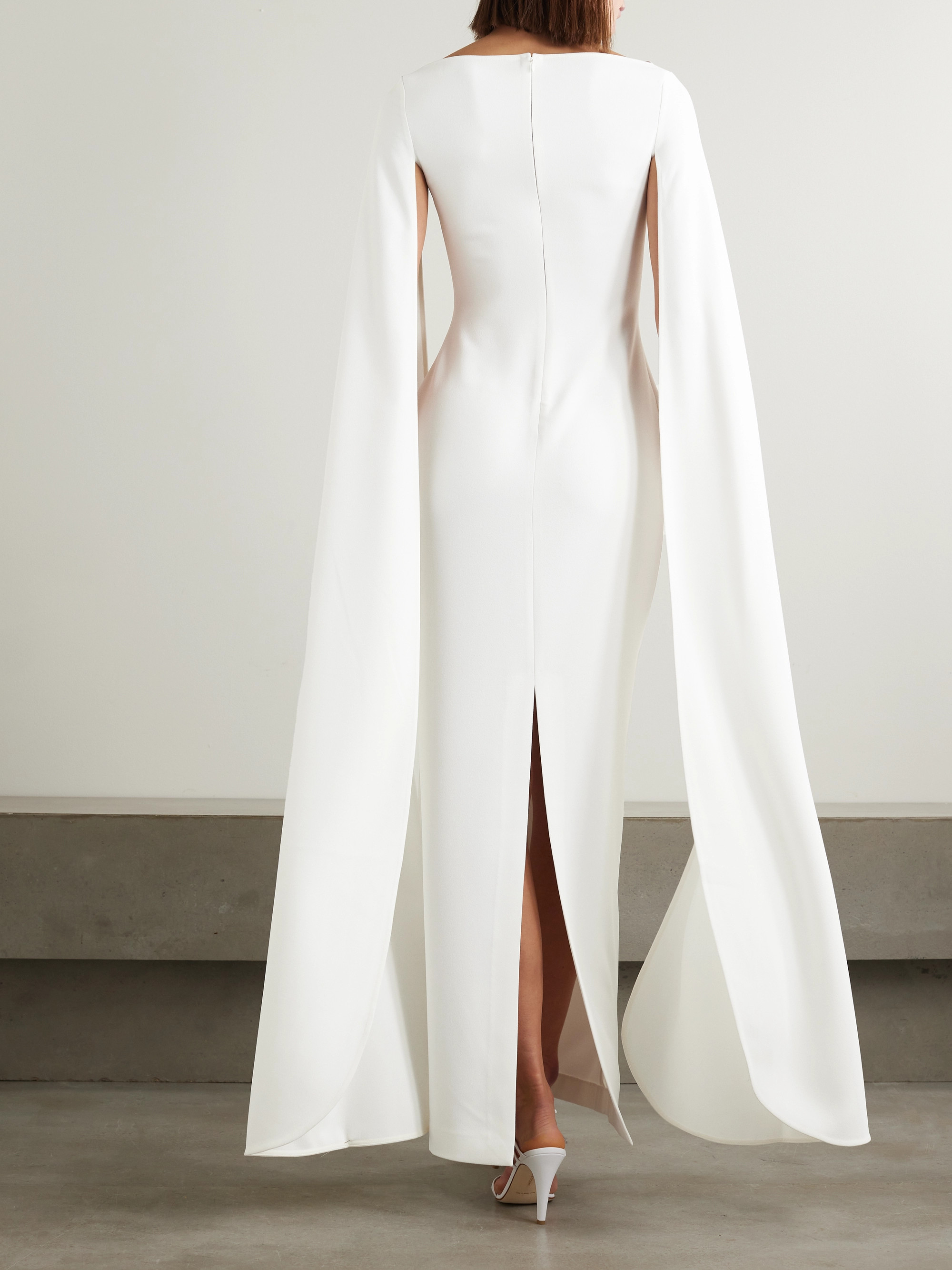 Solace London Sadie cape-effect crepe gown