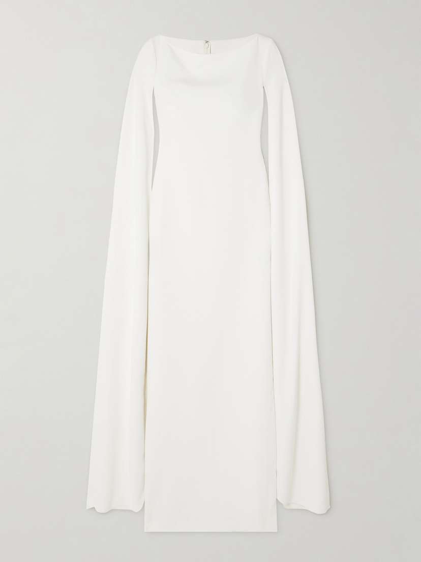 Solace London Sadie Cape-effect Crepe Gown