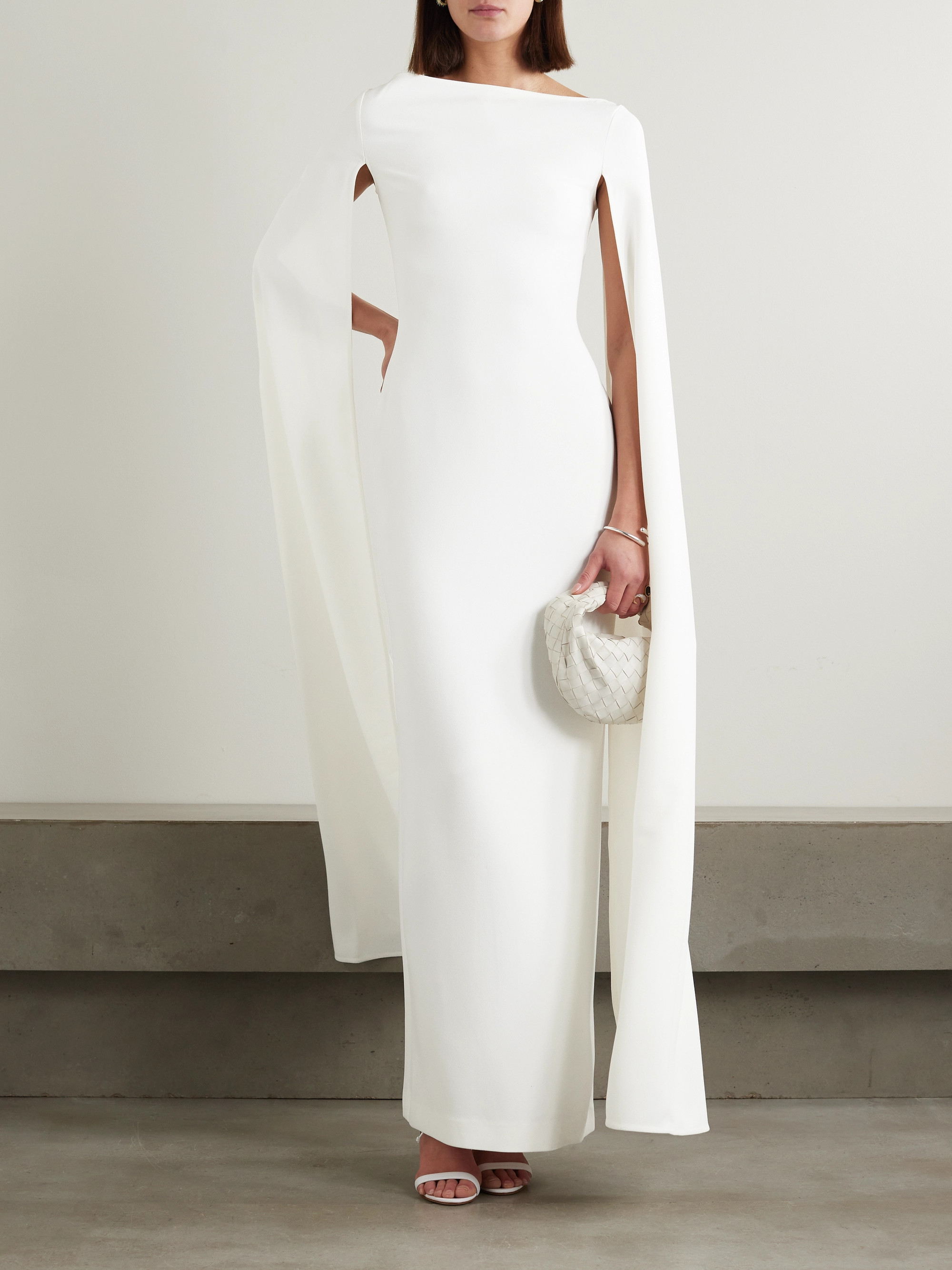 Solace London Sadie cape-effect crepe gown