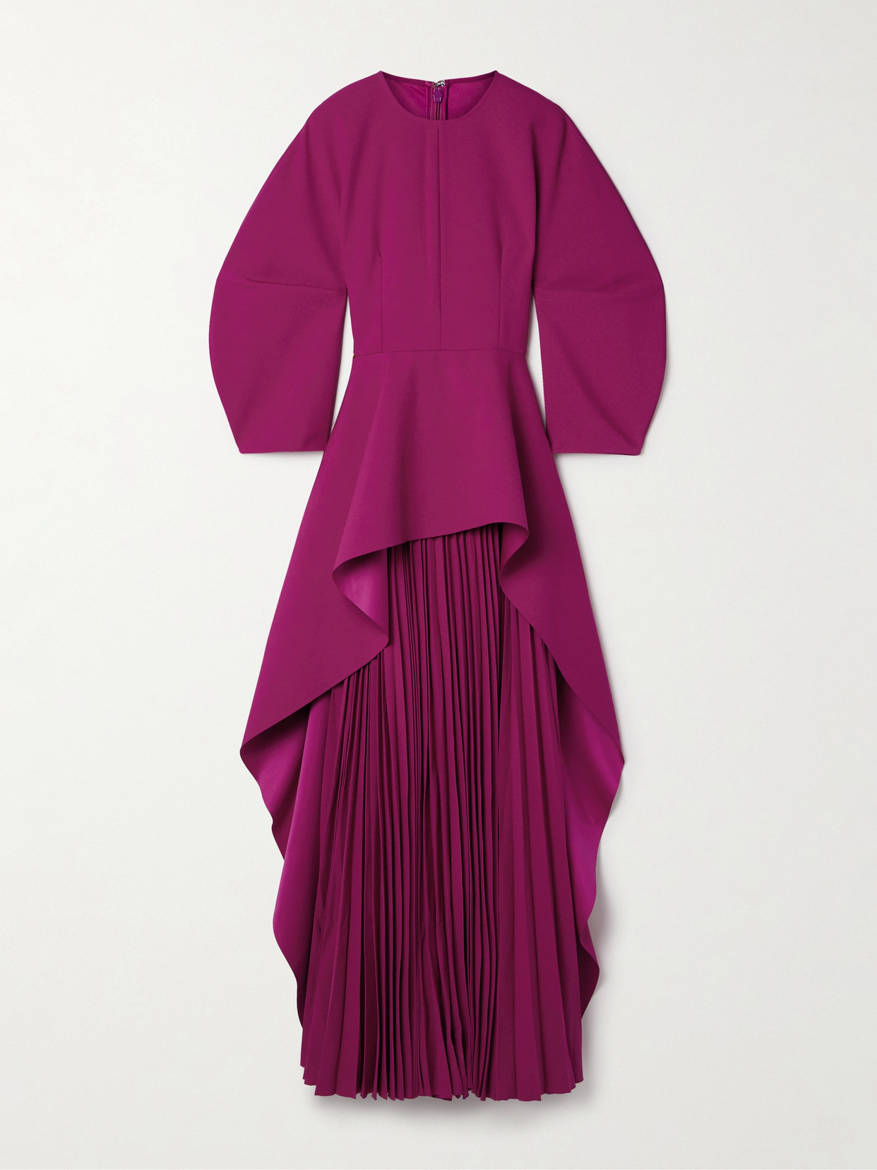 Solace London - Maia Pleated Crepe Peplum Gown - Pink