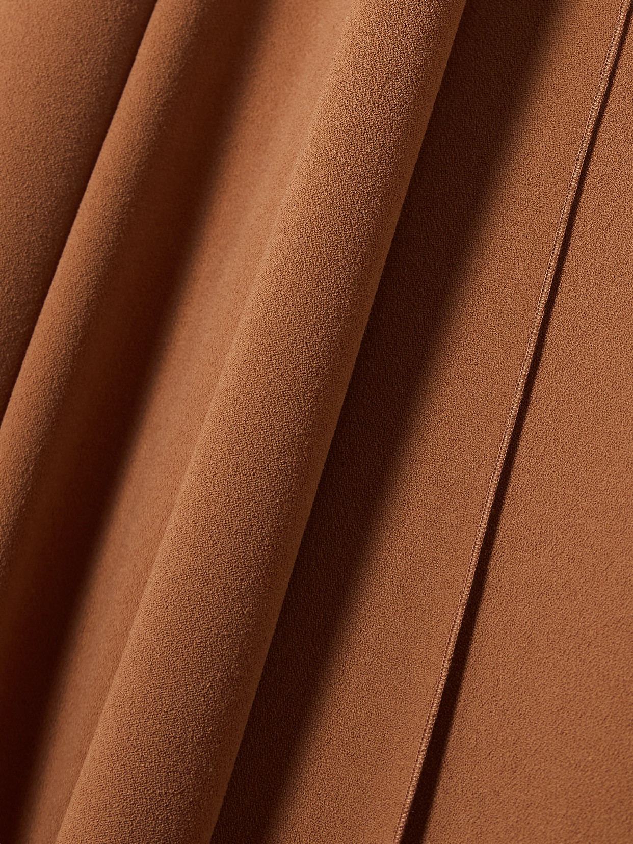 Solace London Lydia Asymmetric Draped Crepe Gown In Brown