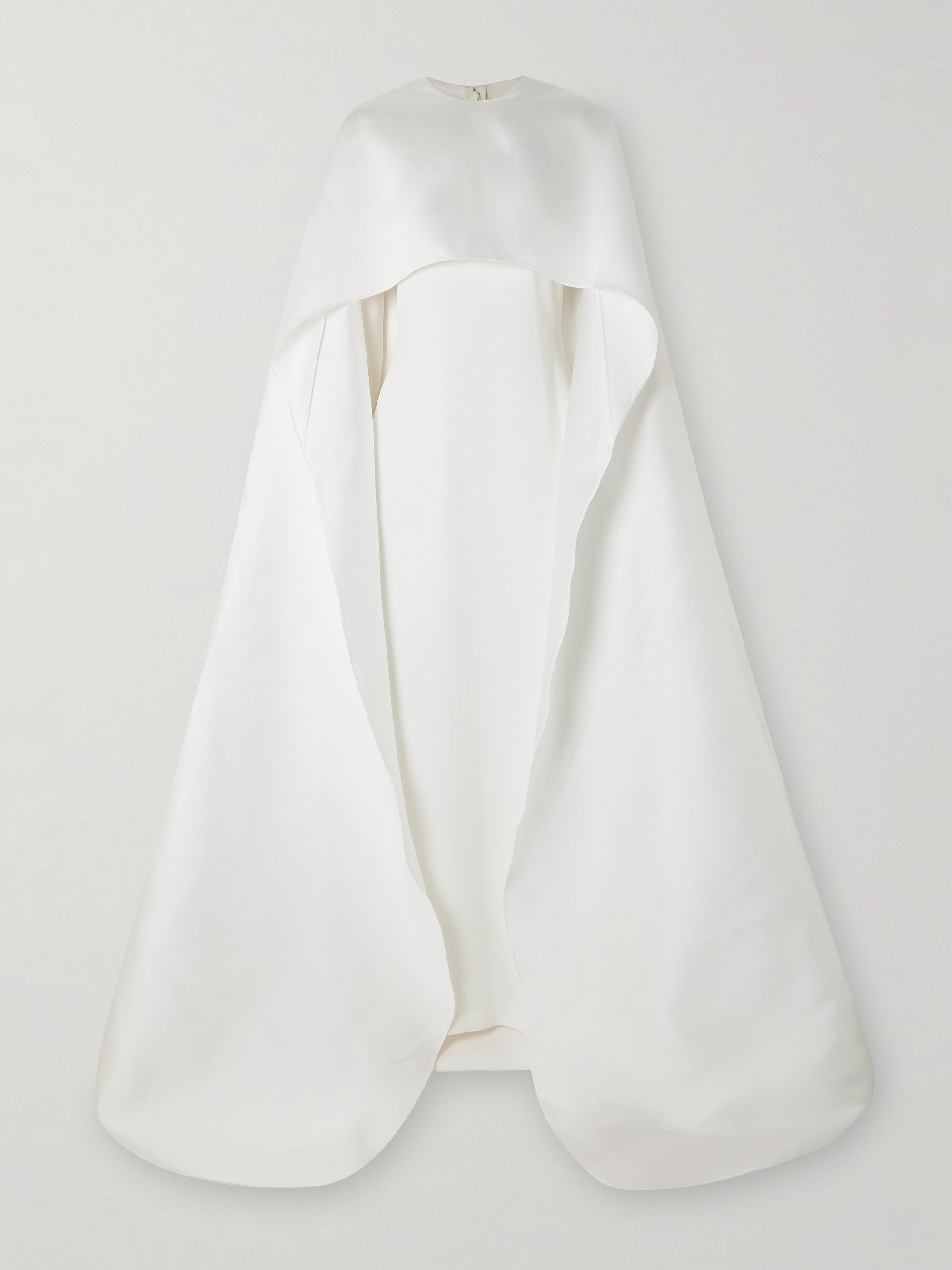 Solace London Leni cape-effect crepe and faille gown