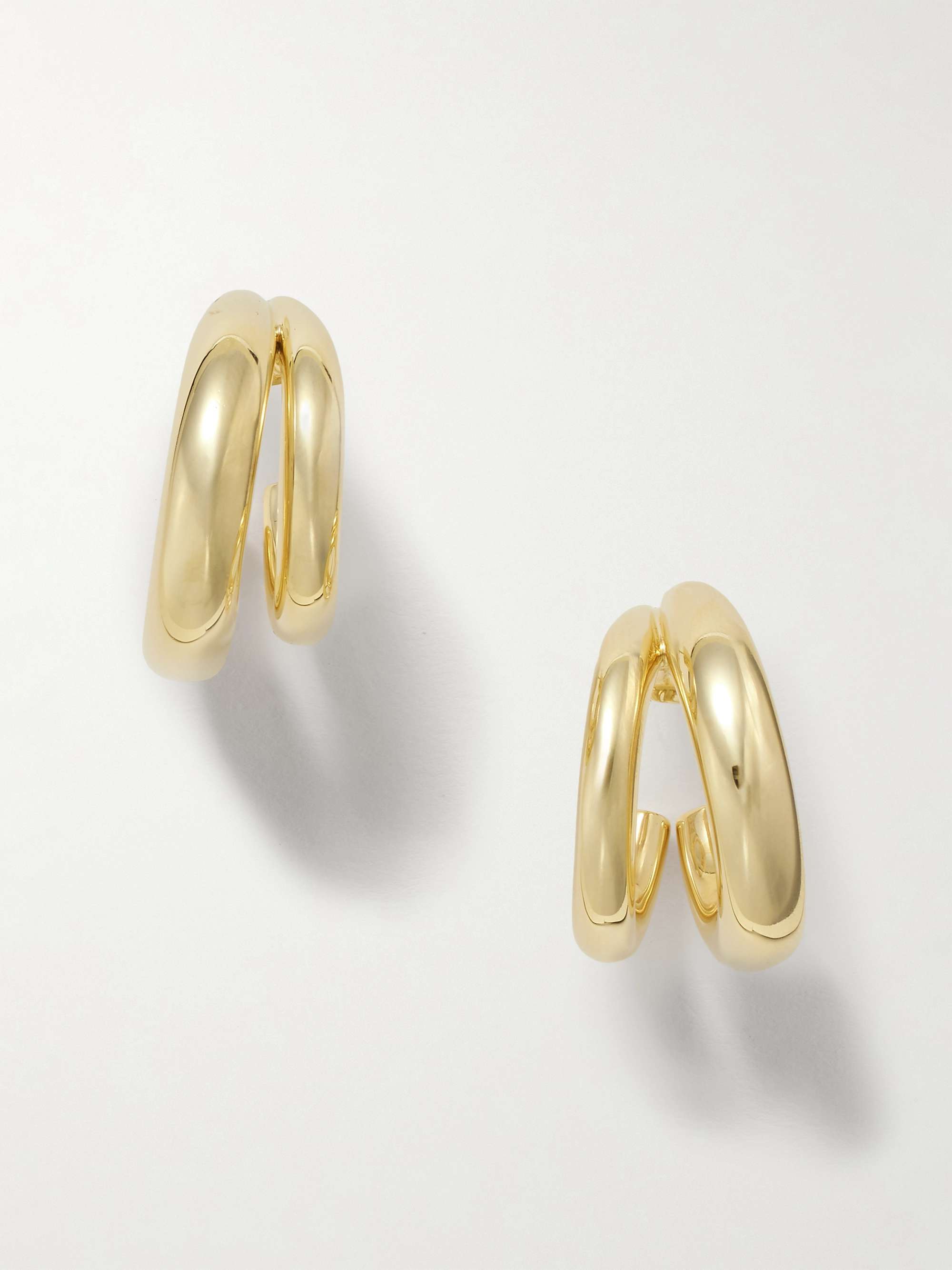 JENNIFER FISHER Double Natasha Lilly gold-plated hoop earrings | NET-A ...