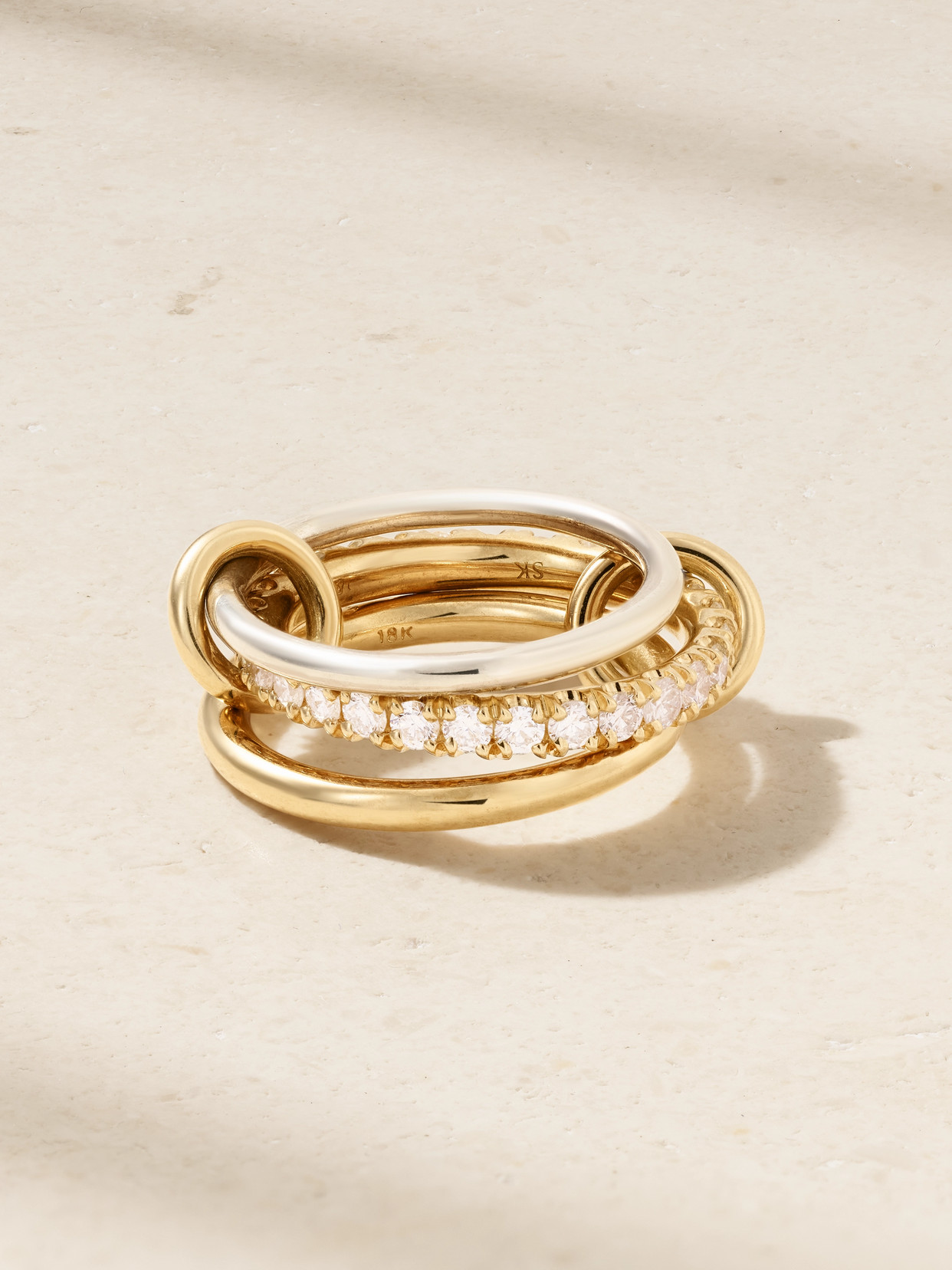 Spinelli Kilcollin - Petunia 18-karat Gold, Sterling Silver And Diamond Rings - 6