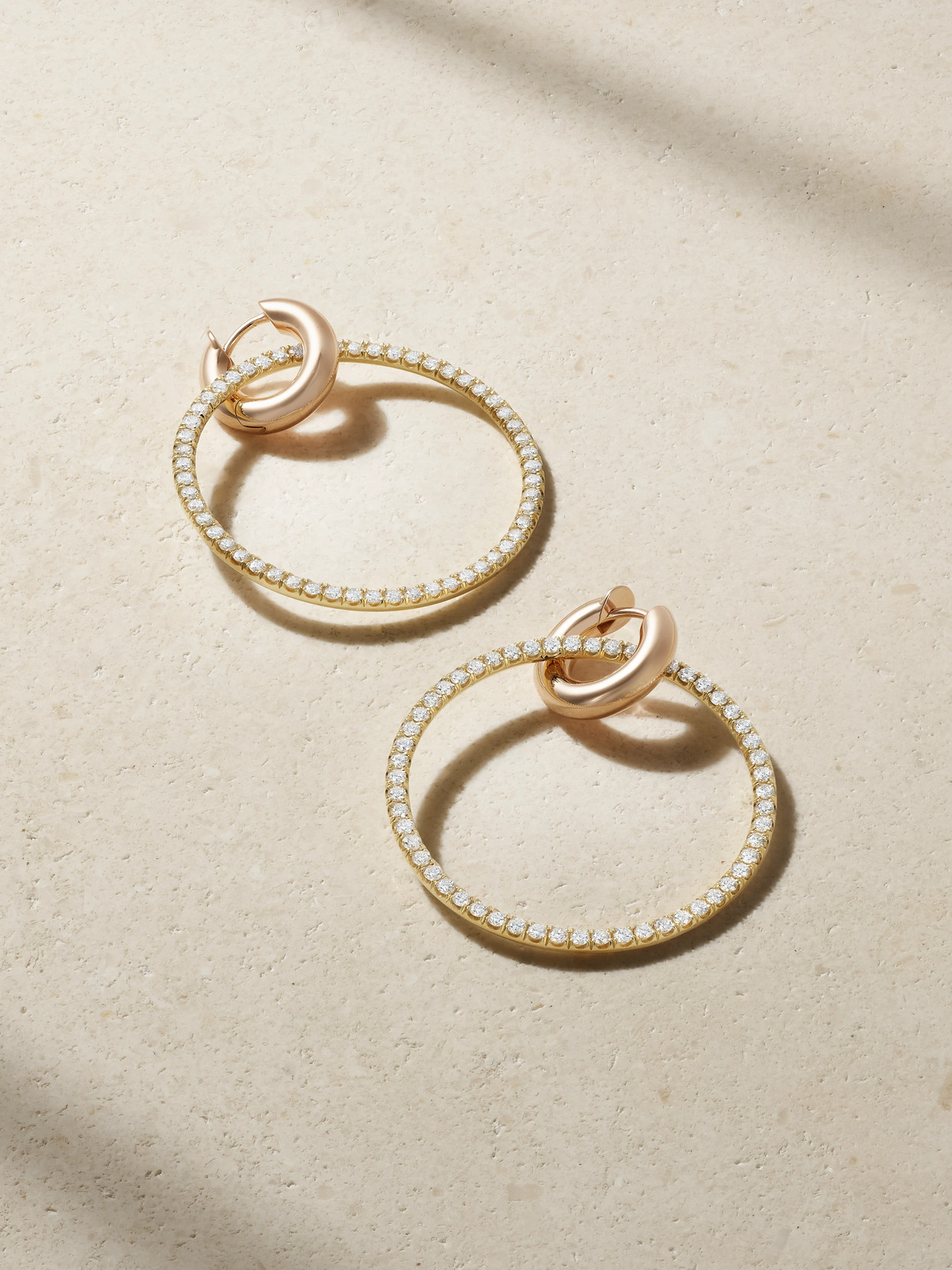 Spinelli Kilcollin - Casseus 18-karat Yellow And Rose Gold Diamond Hoop Earrings - One size