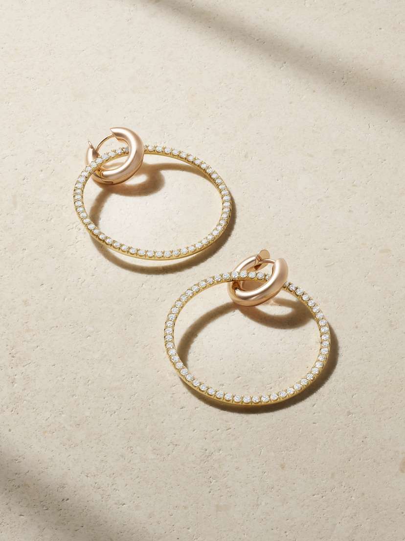 Spinelli Kilcollin Casseus 18-karat Yellow And Rose Gold Diamond Hoop Earrings