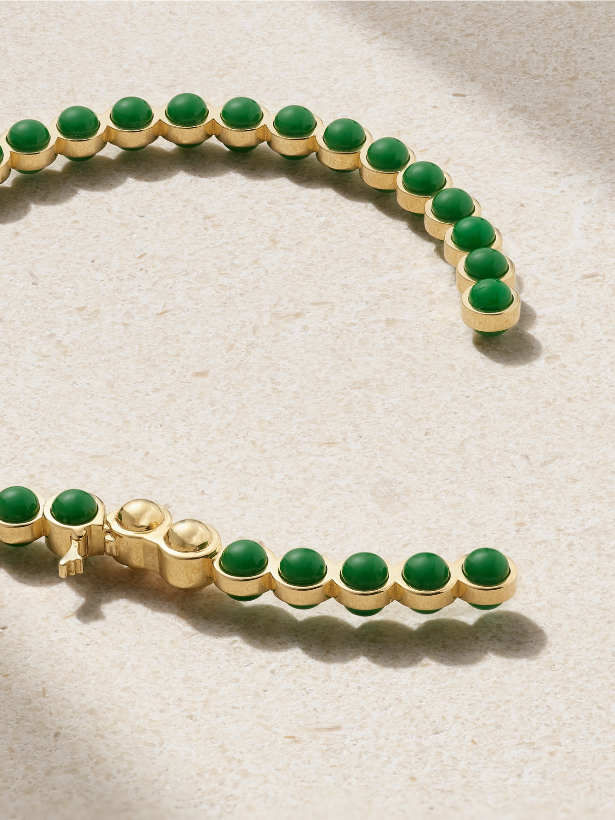 L'atelier Nawbar The Chlorine 18-karat Gold, Enamel And Diamond Bracelet In Green