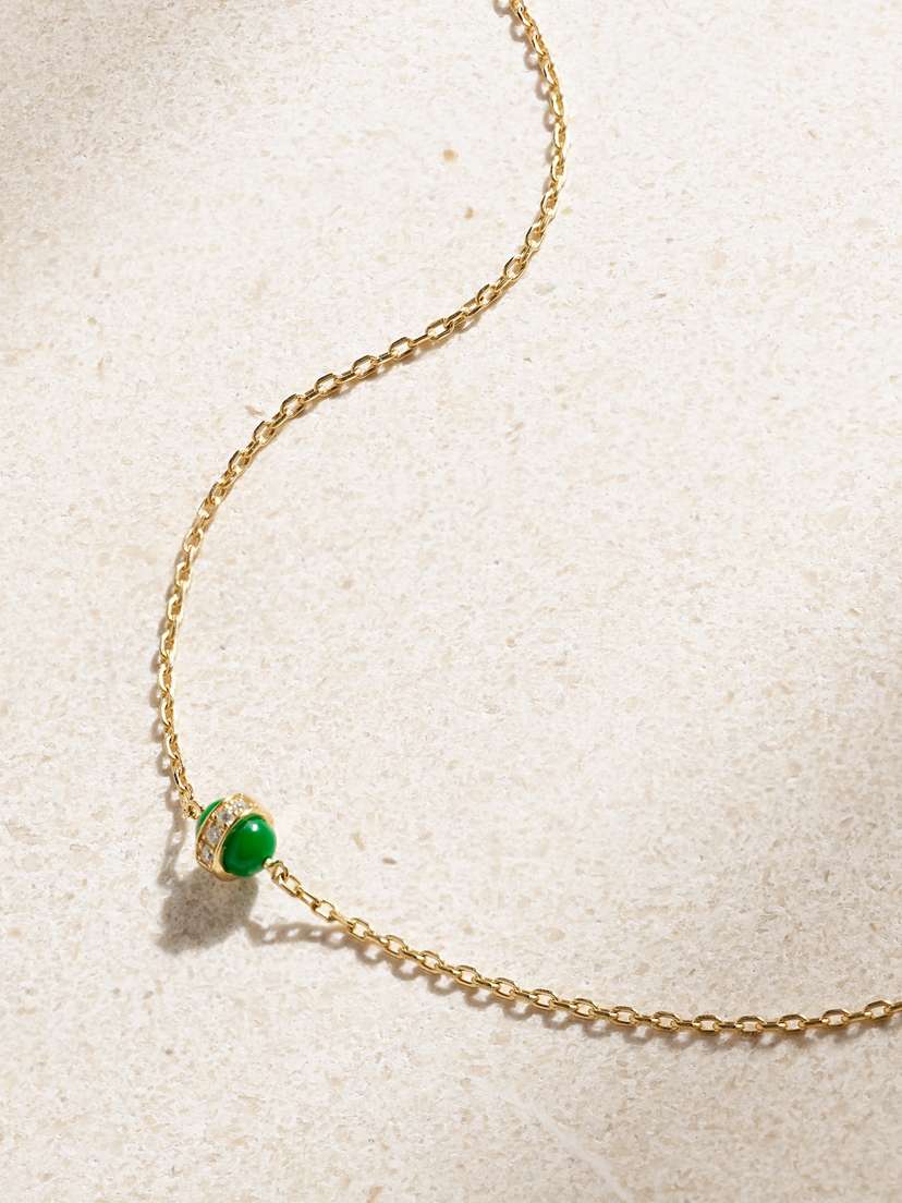 L’Atelier Nawbar The Chlorine 18-karat Gold, Enamel And Diamond Necklace