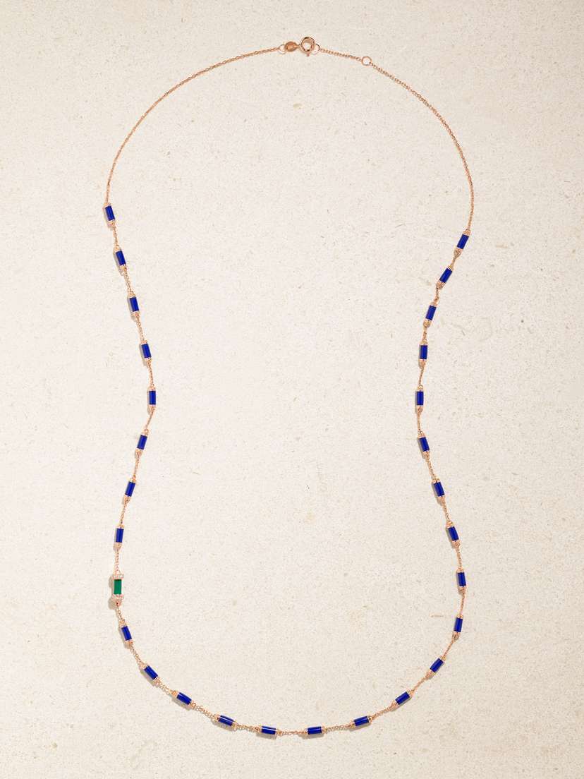 L’Atelier Nawbar The Pillar Sautoir 18-karat Gold Multi-stone Necklace
