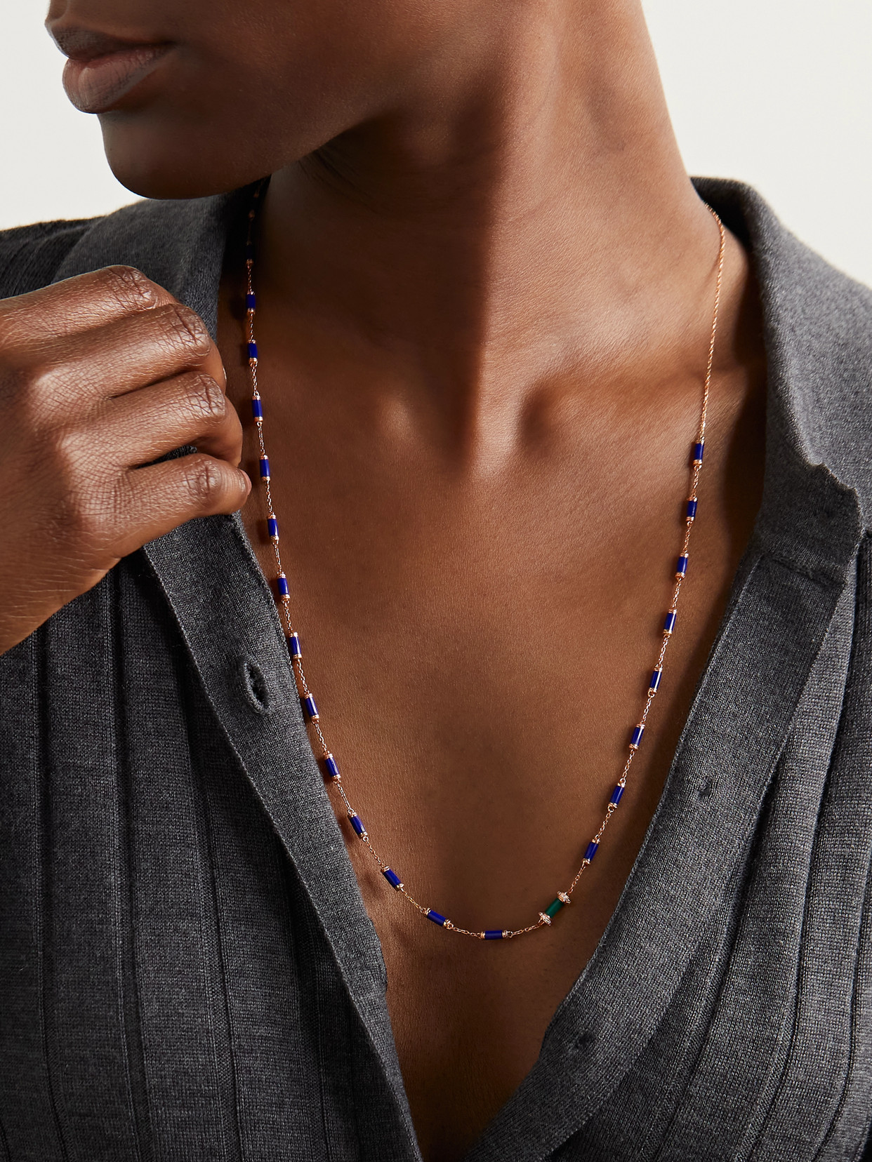 L'atelier Nawbar The Pillar Sautoir 18-karat Gold Multi-stone Necklace In Unknown