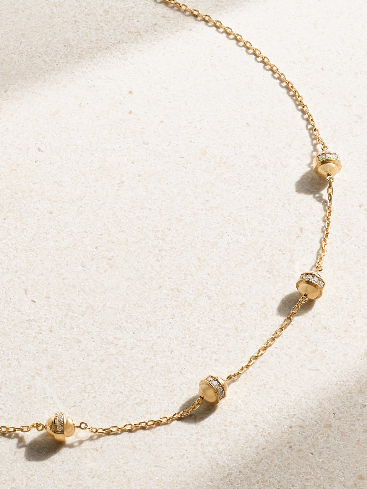 Shop L'atelier Nawbar Atoms The 5 Dots 18-karat Gold Diamond Necklace