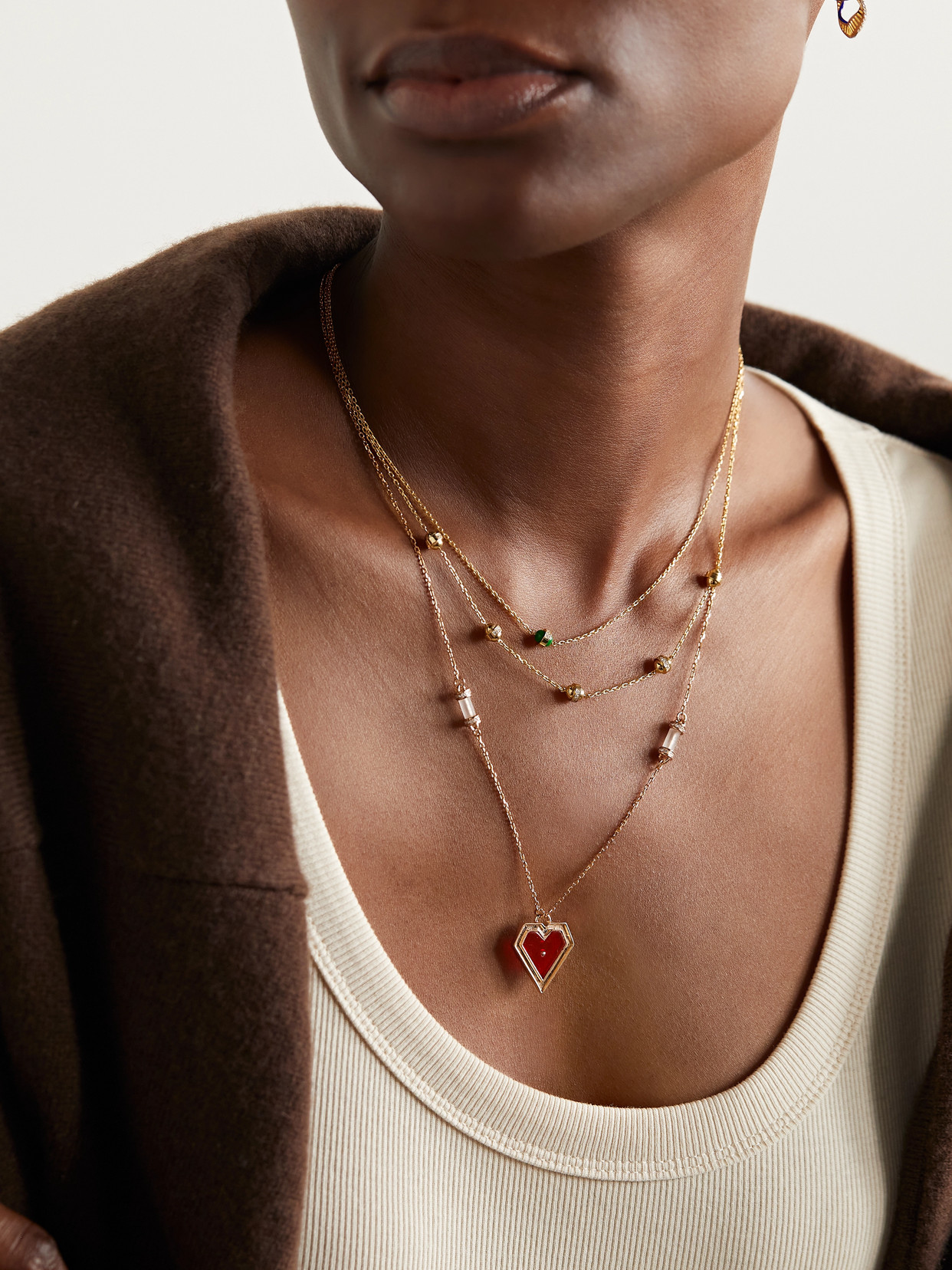 L'atelier Nawbar Atoms The 5 Dots 18-karat Gold Diamond Necklace In Gold