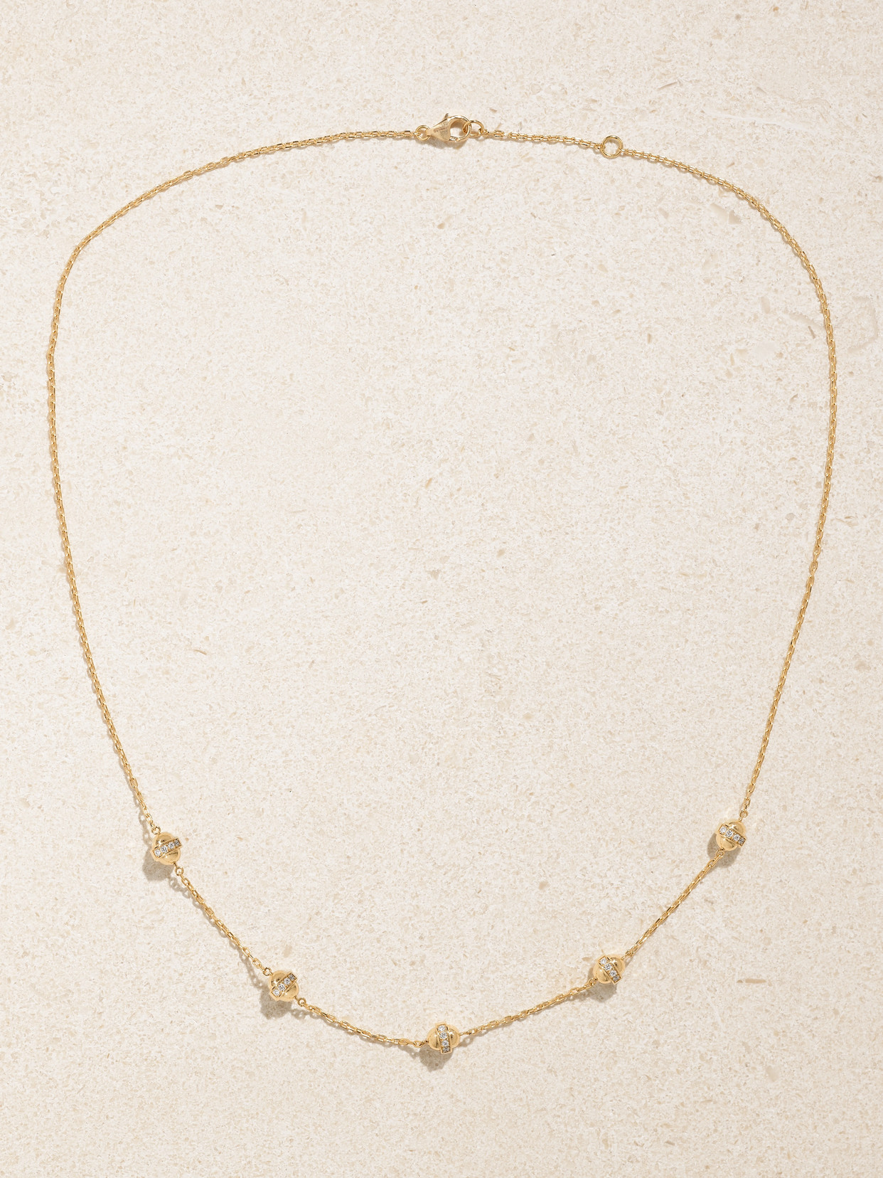 L'atelier Nawbar Atoms The 5 Dots 18-karat Gold Diamond Necklace