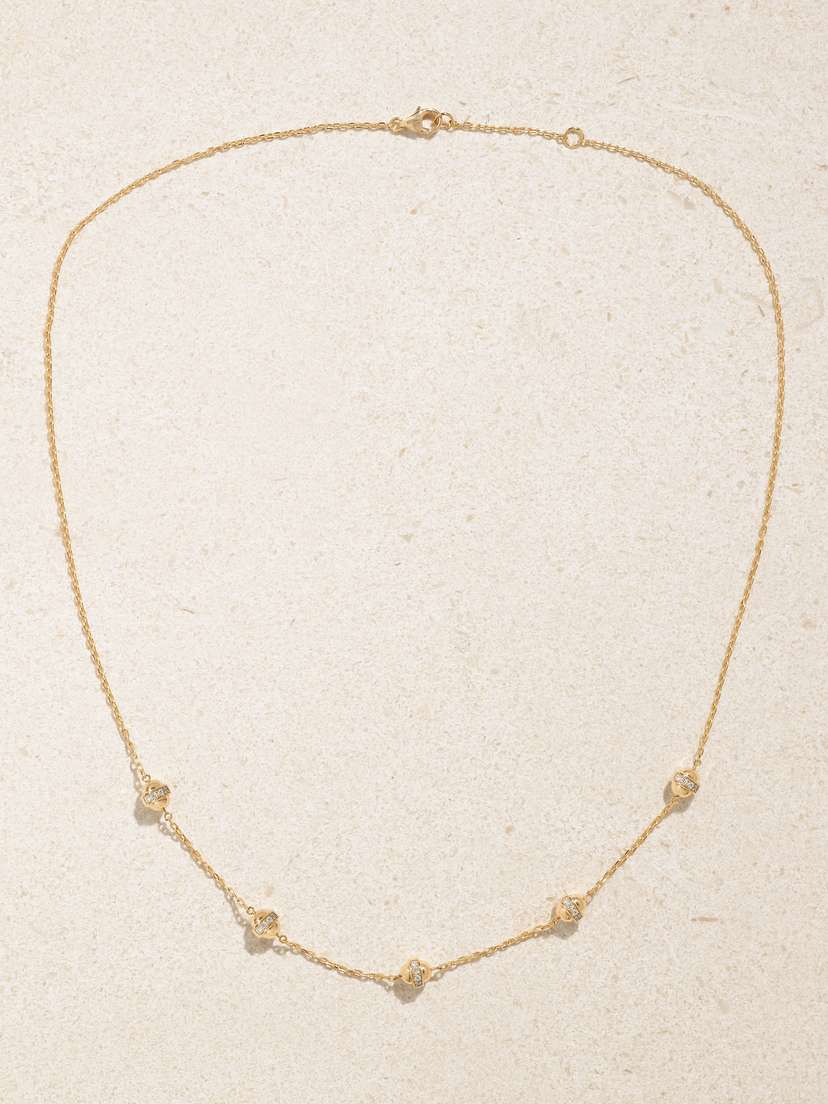 L’Atelier Nawbar Atoms The 5 Dots 18-karat Gold Diamond Necklace